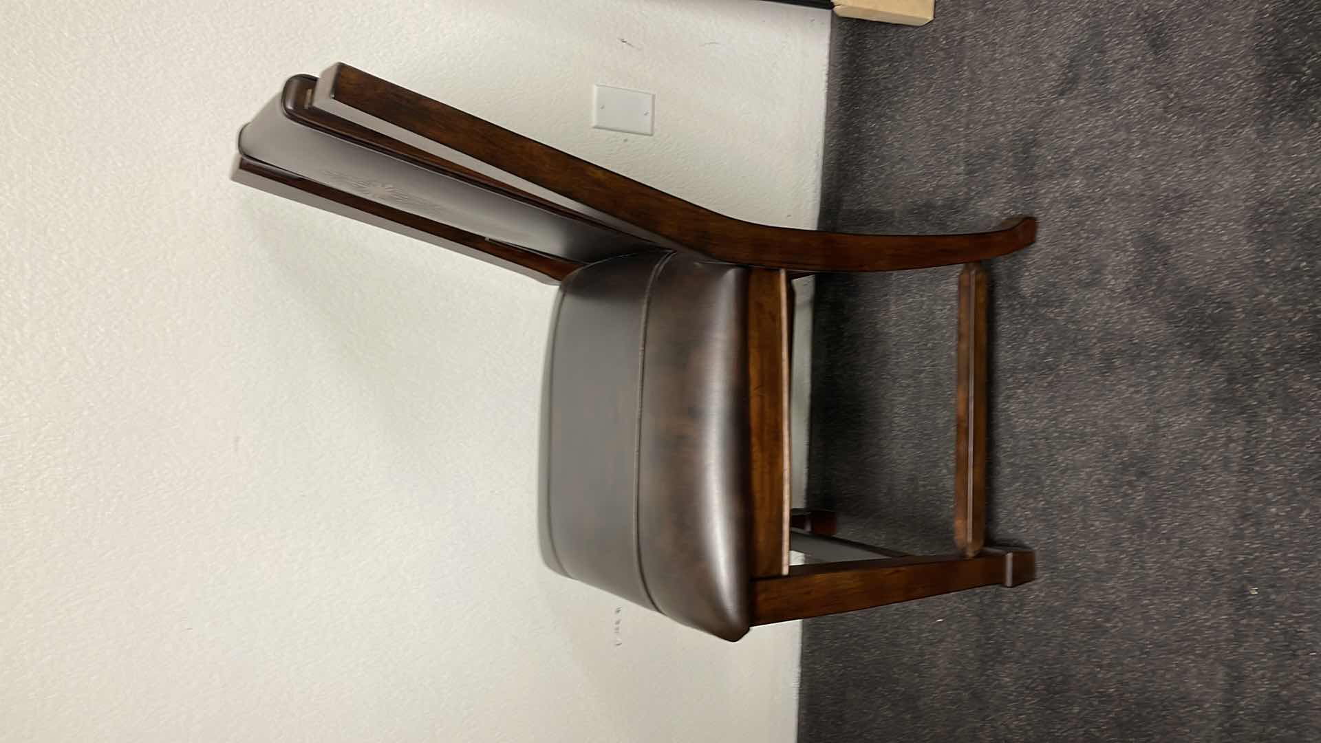 Photo 1 of DARK WOOD W. LEATHER SIDE CHAIR