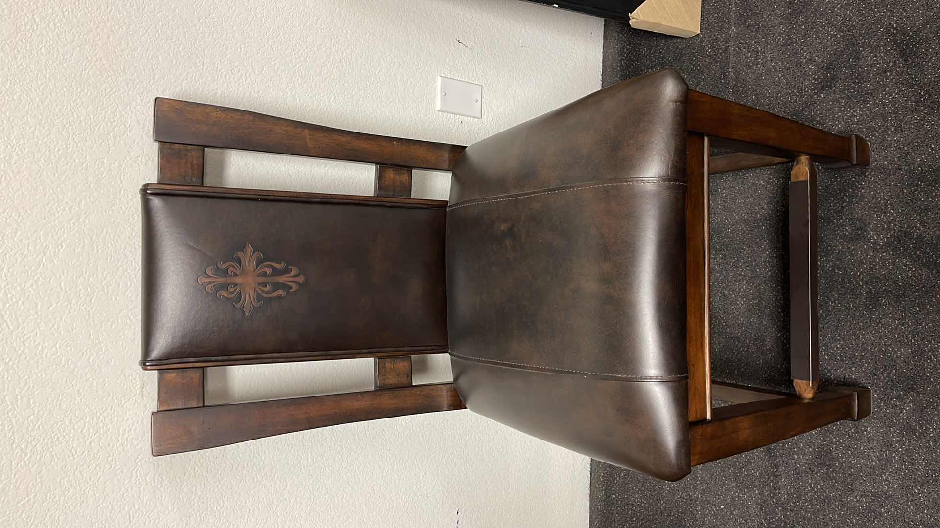 Photo 1 of DARK WOOD W. LEATHER SIDE CHAIR