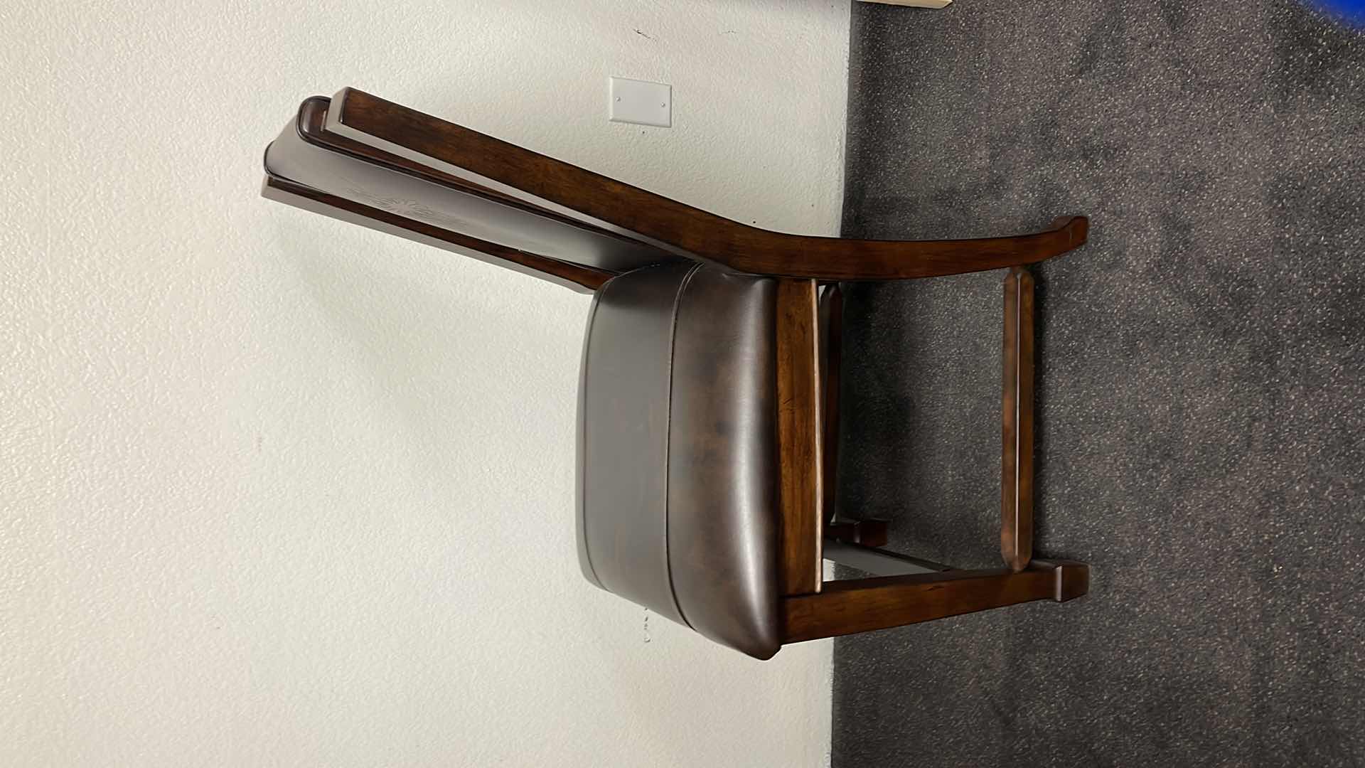 Photo 1 of DARK WOOD W. LEATHER SIDE CHAIR