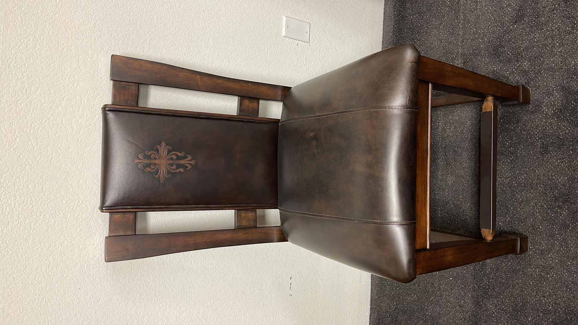 Photo 1 of DARK WOOD W. LEATHER SIDE CHAIR