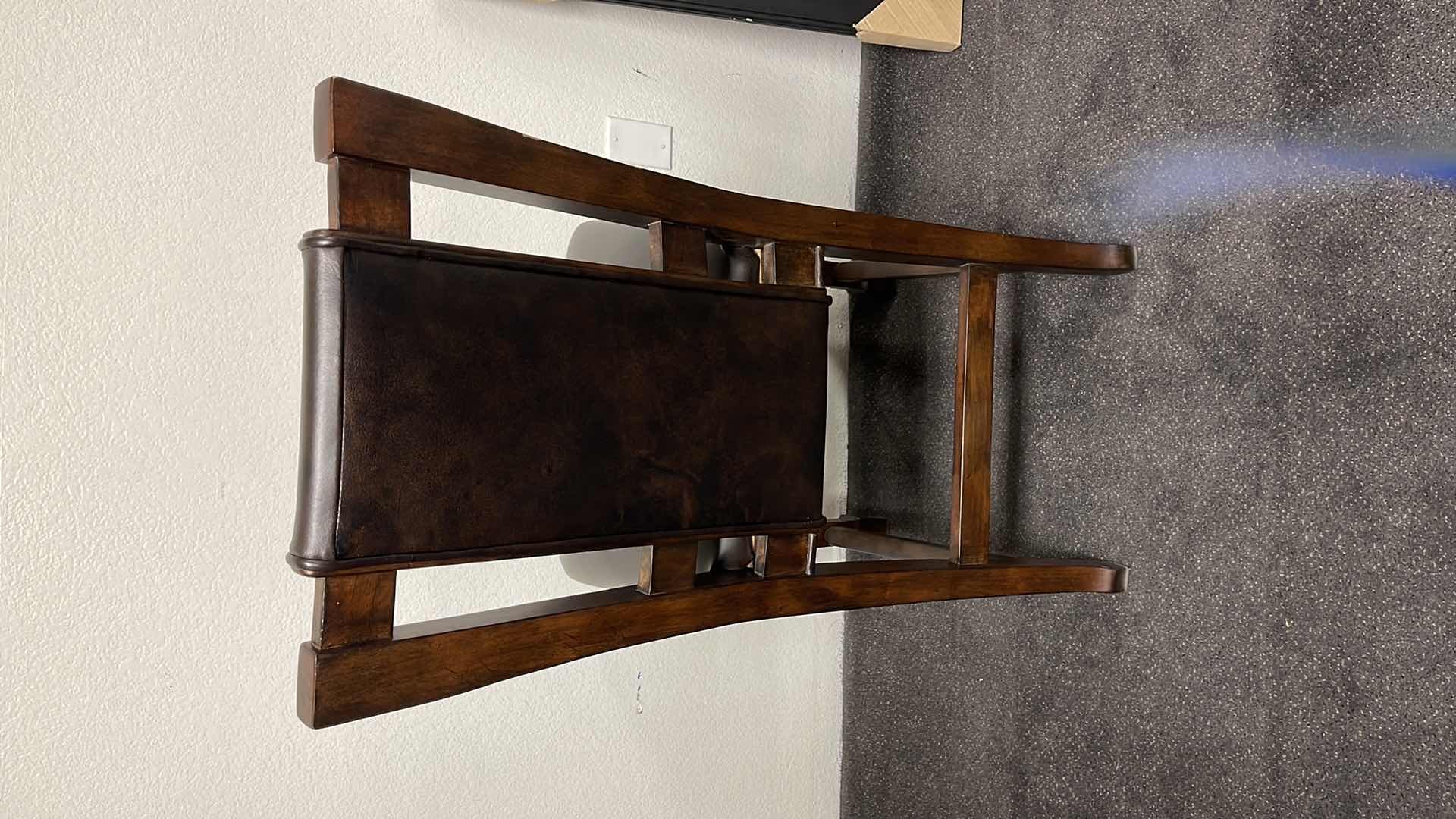 Photo 1 of DARK WOOD W. LEATHER SIDE CHAIR