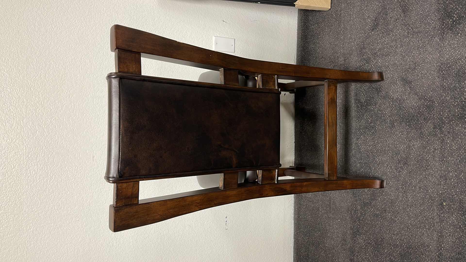 Photo 1 of DARK WOOD W. LEATHER SIDE CHAIR