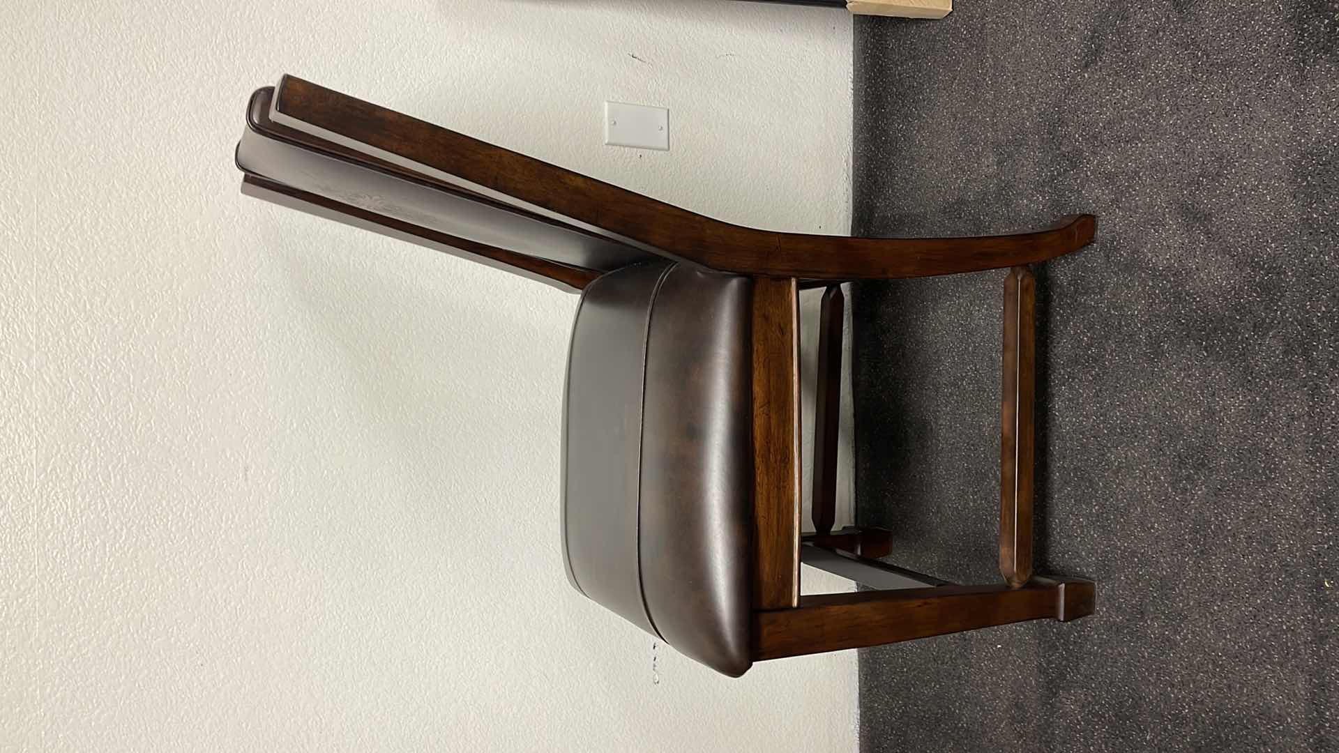 Photo 1 of DARK WOOD W. LEATHER SIDE CHAIR