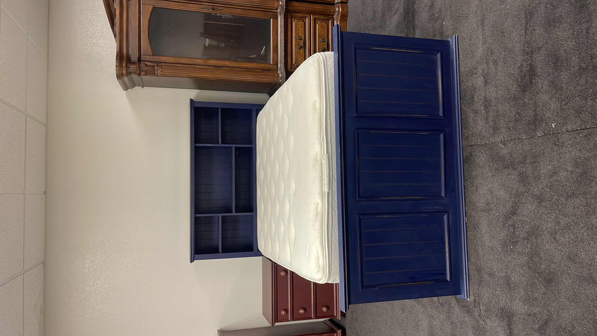 Photo 5 of ROYAL BLUE WOOD FARMHOUSE STYLE DOUBLE BED FRAME (MATTRESS SOLD SEPARATELY)