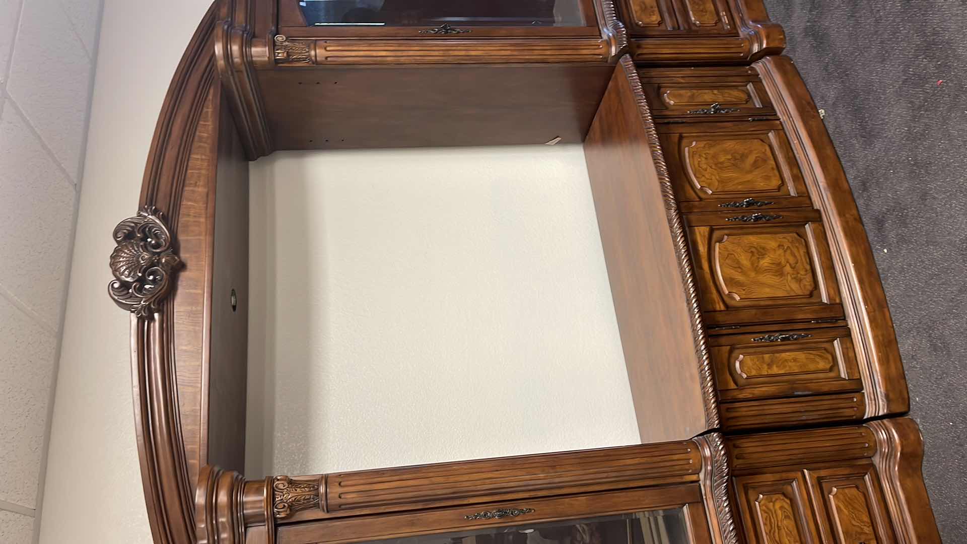 Photo 3 of 4 PC WOOD BASE ENTERTAINMENT CENTER 121” X 27” H94”