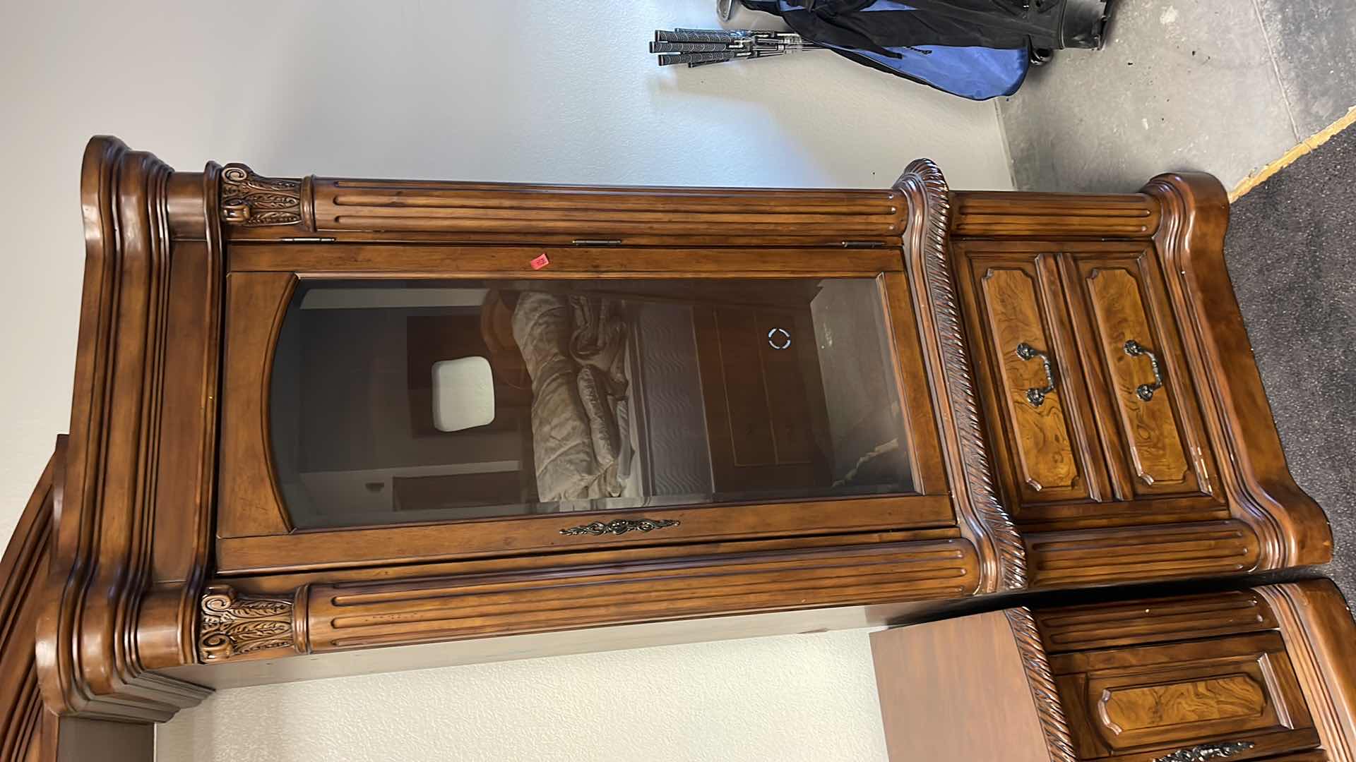 Photo 4 of 4 PC WOOD BASE ENTERTAINMENT CENTER 121” X 27” H94”