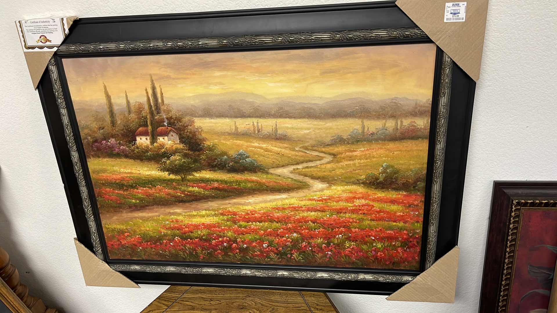 Photo 1 of COUNTRY SIDE OIL PAINTING W COA 43” X 31”