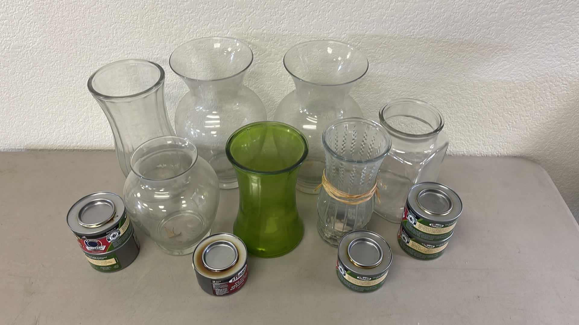 Photo 1 of 7 VASE GLASS SET W GEL CHAFING FUEL