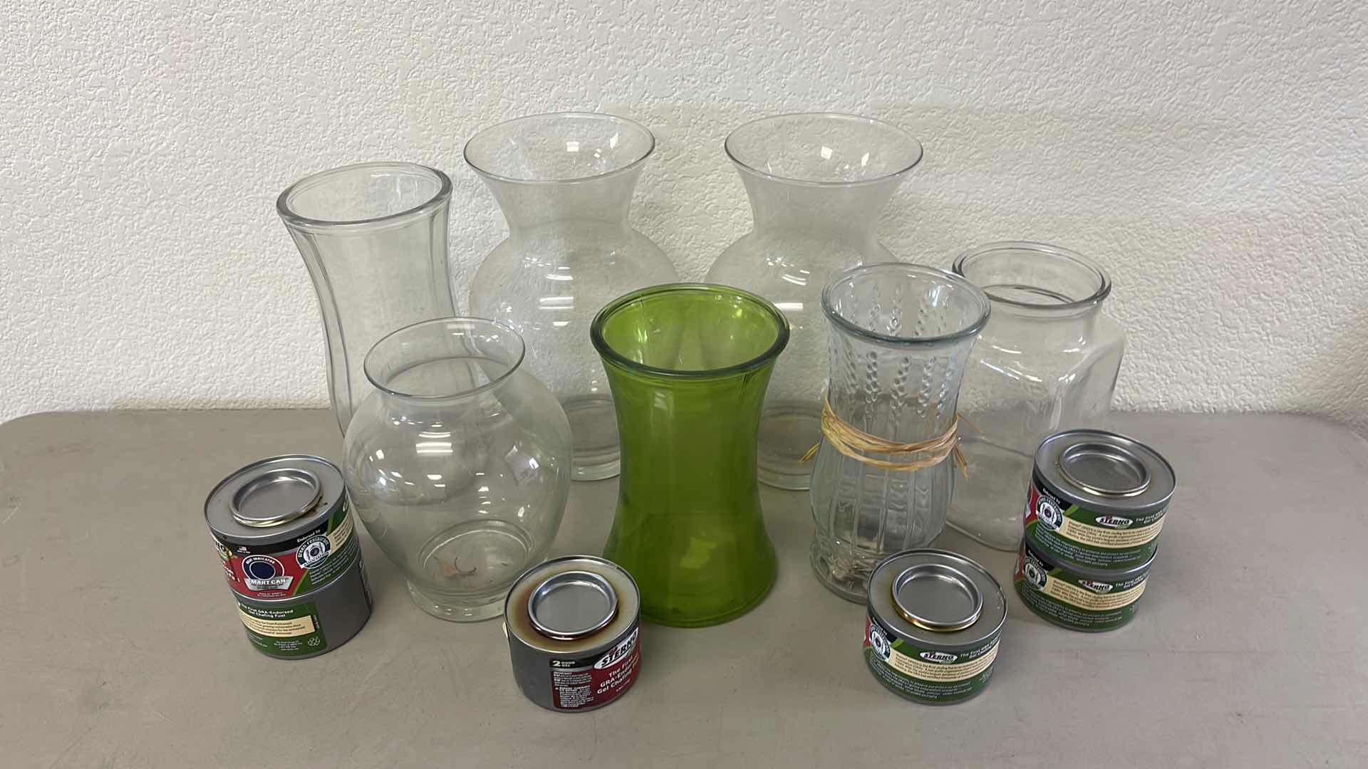 Photo 1 of 7 VASE GLASS SET W GEL CHAFING FUEL