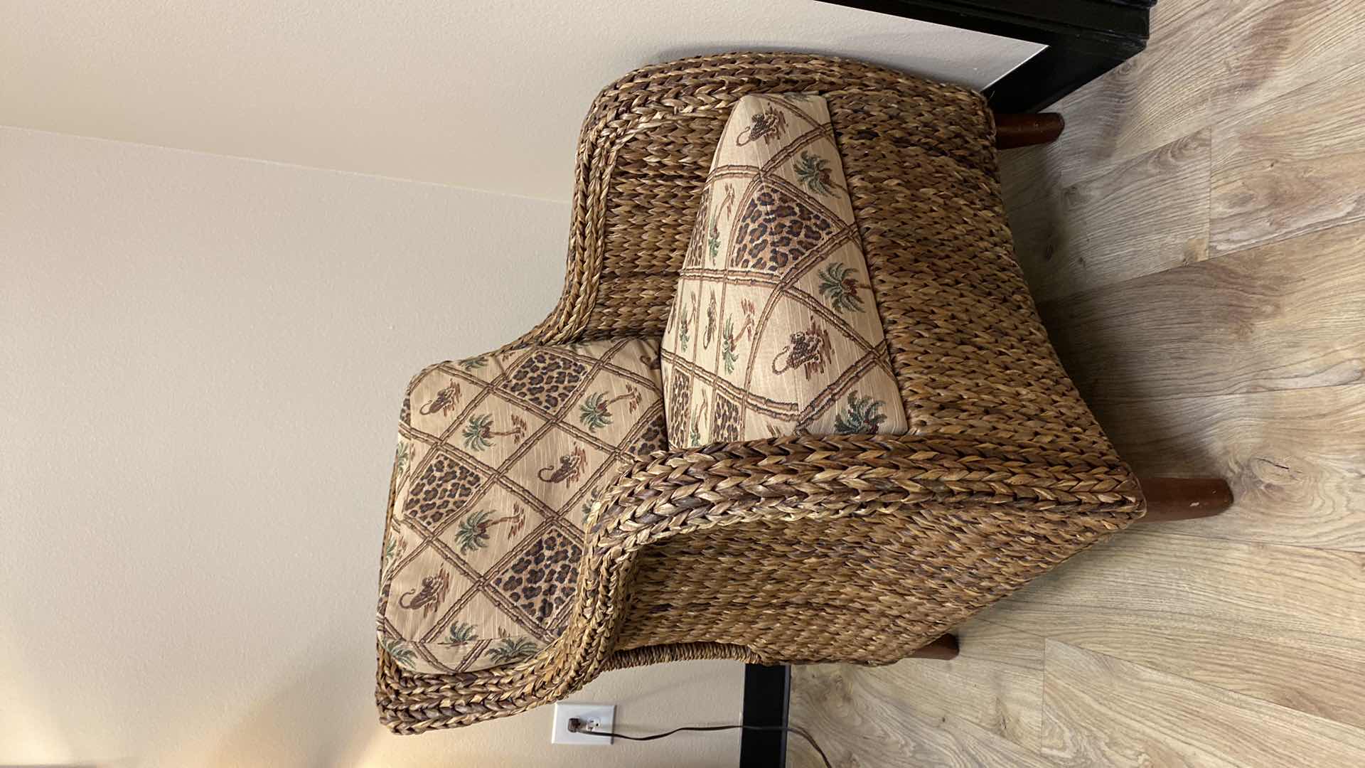 Photo 1 of TOMMY BAHAMA CHAIR TROPICAL UPHOLSTERY WITH RATTAN