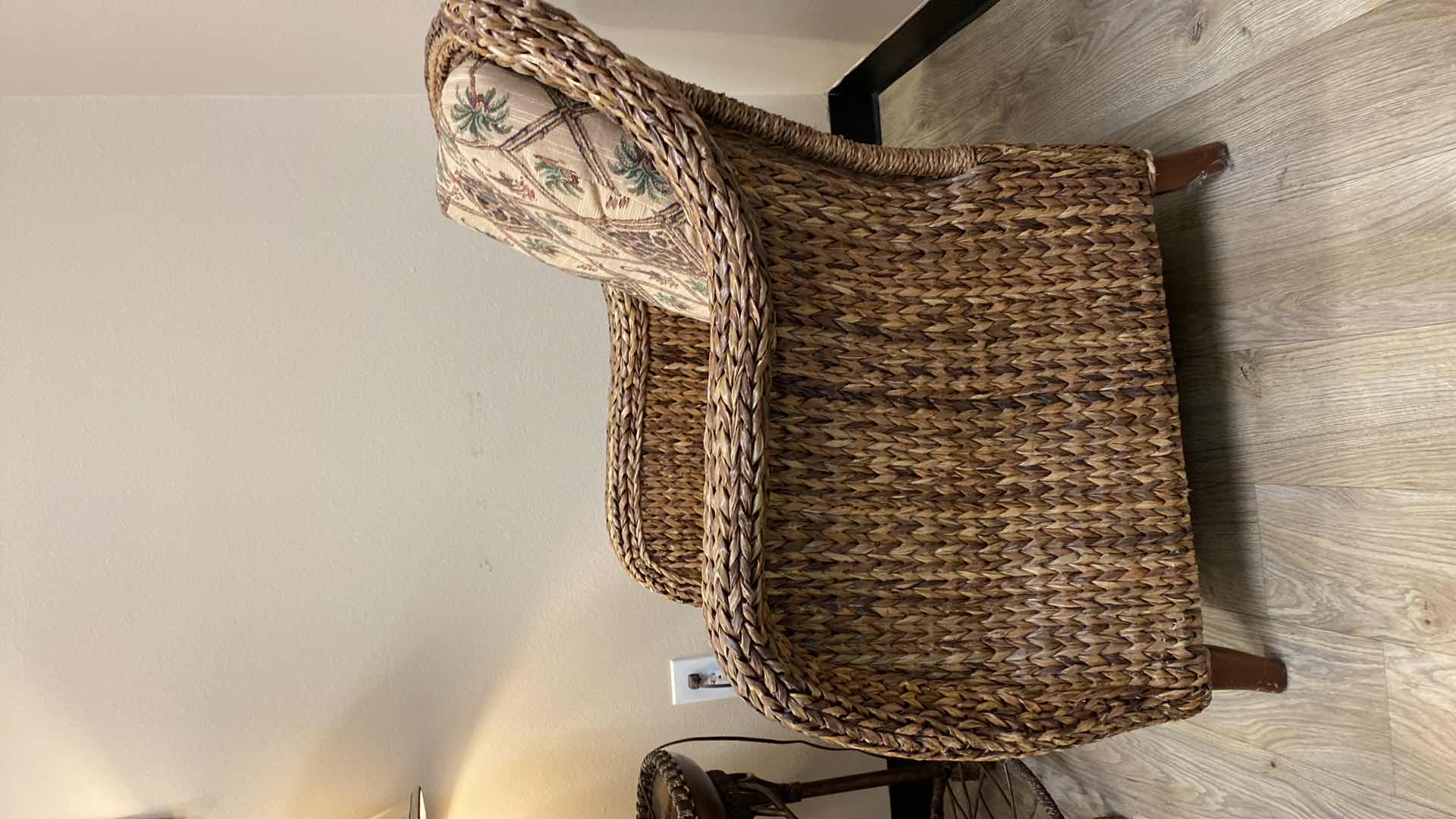 Photo 1 of TOMMY BAHAMA CHAIR TROPICAL UPHOLSTERY WITH RATTAN