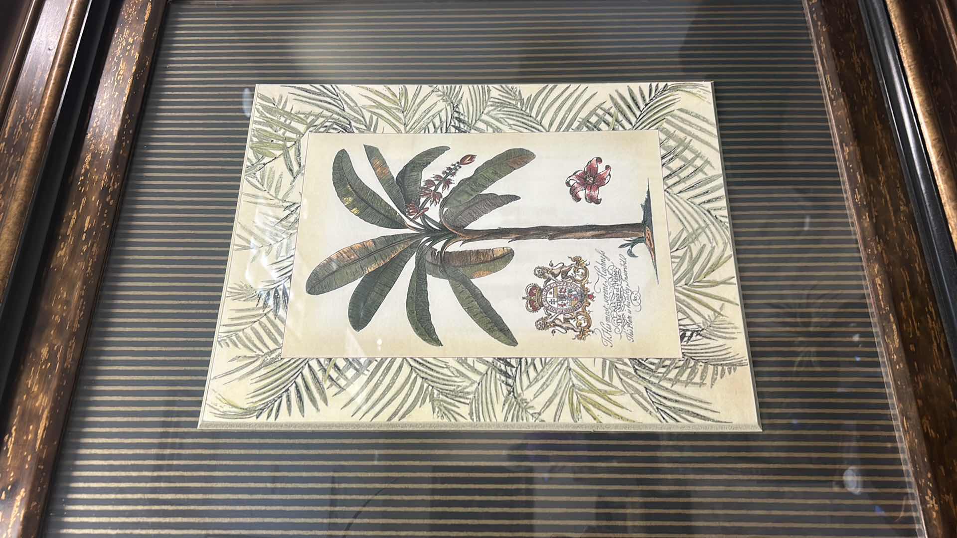 Photo 1 of ORNATE BRONZE AND BLACK FRAMED “ PALM TREE” BY TOMMY BAHAMA ARTWORK 32” x 37”