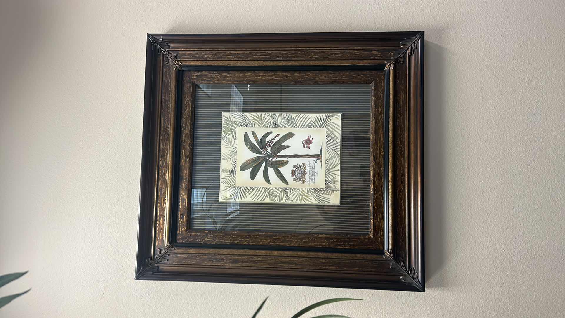 Photo 1 of ORNATE BRONZE AND BLACK FRAMED “ PALM TREE” BY TOMMY BAHAMA ARTWORK 32” x 37”