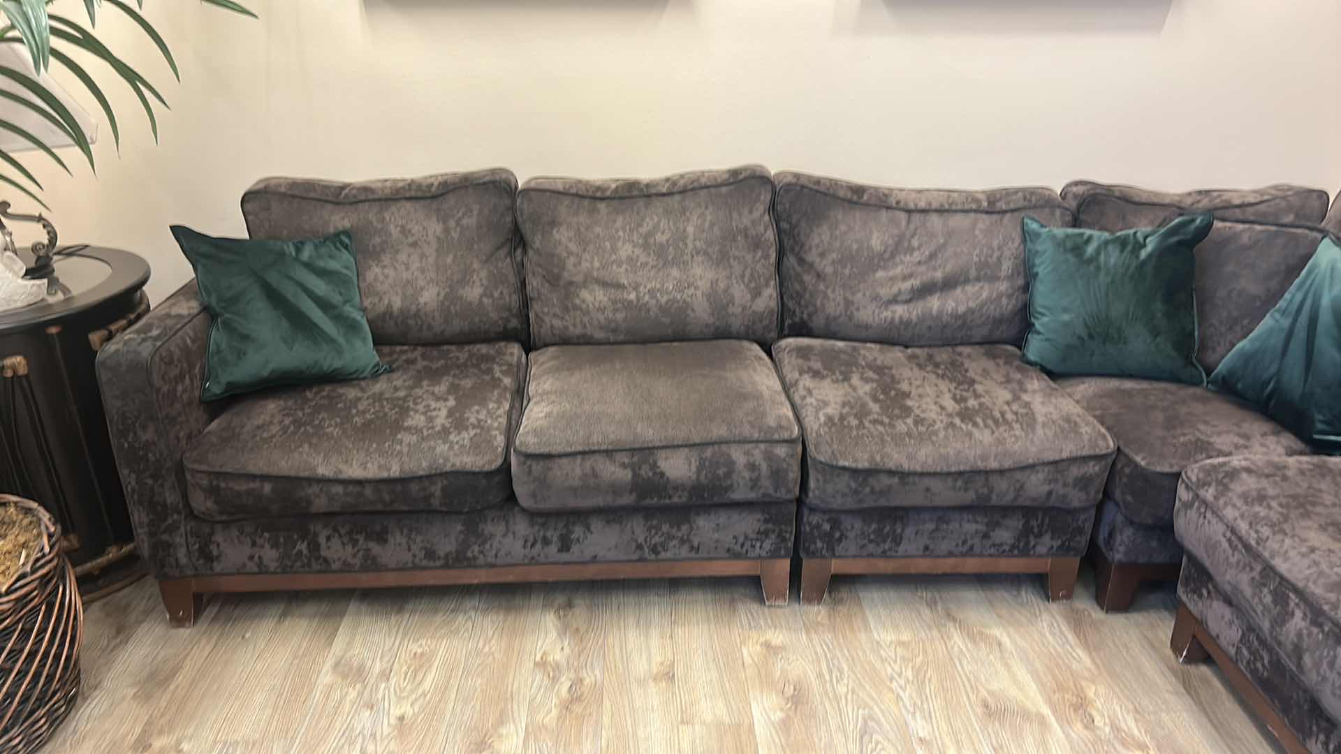Photo 2 of J RAYMOND COLLECTION BROWN 4 PIECE SECTIONAL WITH PILLOWS 10’ x 8’