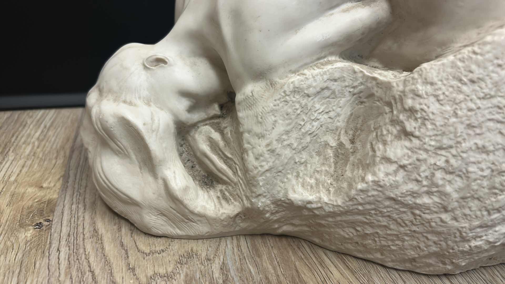 Photo 1 of HEAVY RESIN IVORY SCULPTURE OF A WOMAN 13” x 8”