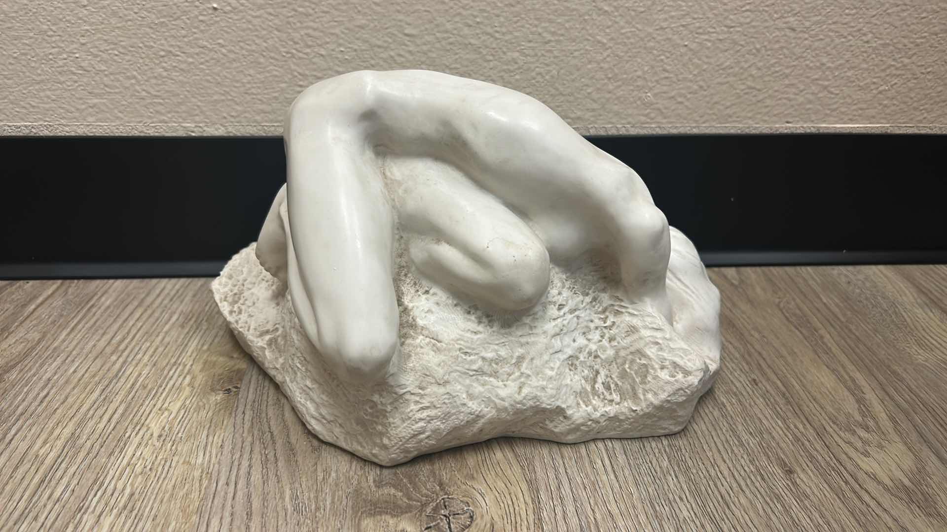 Photo 1 of HEAVY RESIN IVORY SCULPTURE OF A WOMAN 13” x 8”