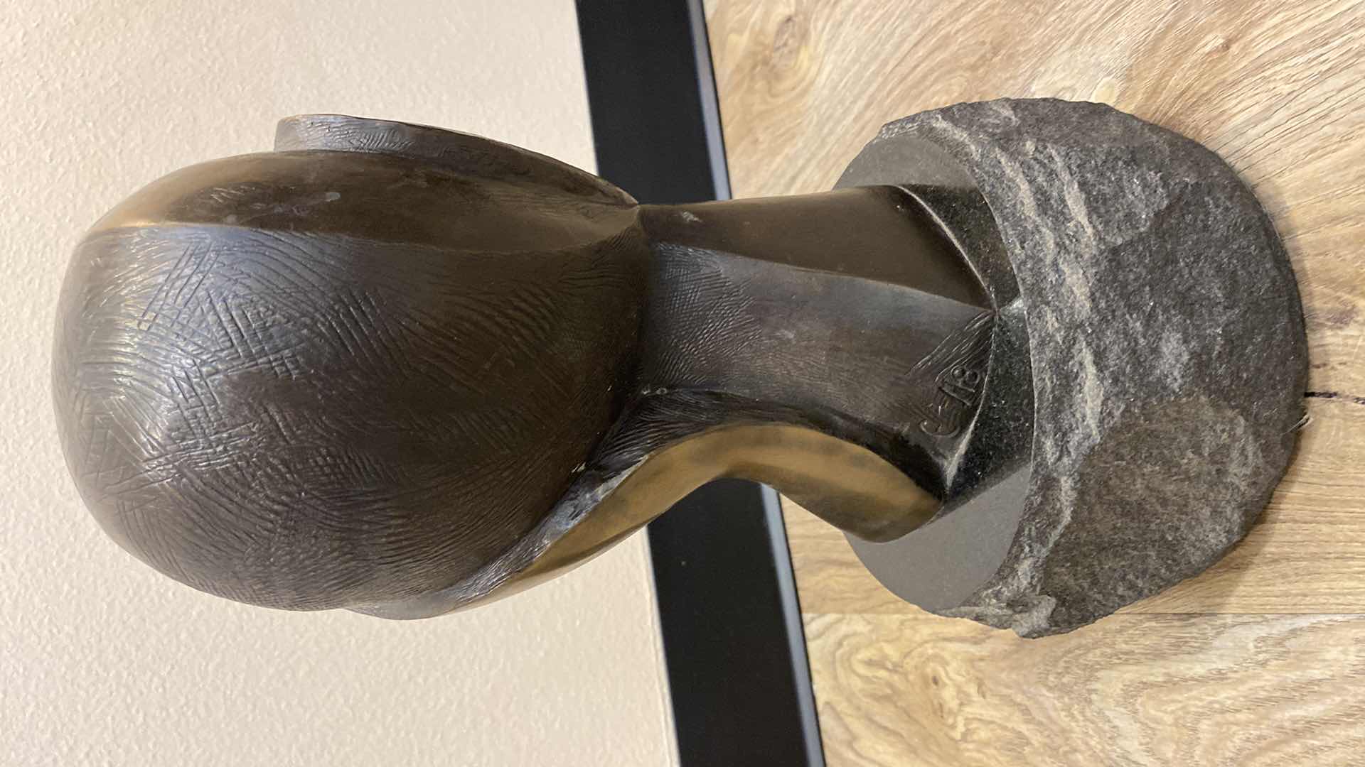 Photo 1 of CAST BRONZE COLOR ABSTRACT FACE SCULPTURE H14.5”