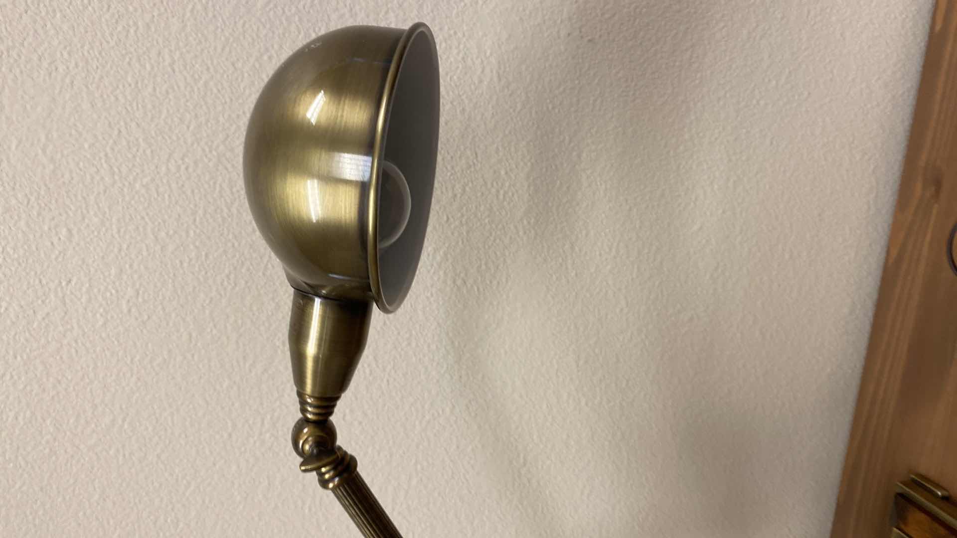 Photo 1 of BROWN AND BRASS METAL DESK LAMP H22”