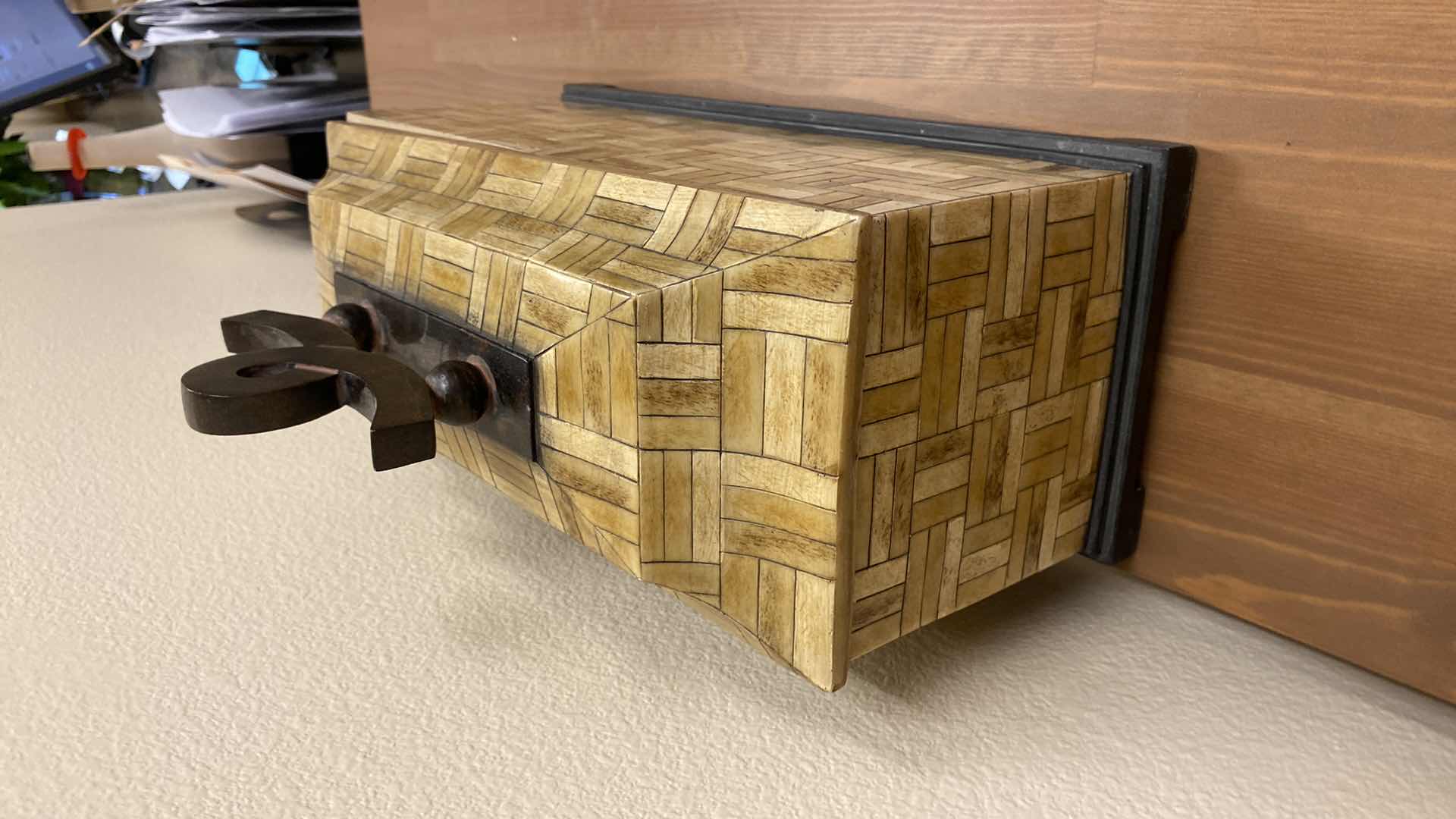 Photo 1 of WOOD AND IRON HOME DECOR BOX WITH REMOVABLE LID 16” X 6” H11”