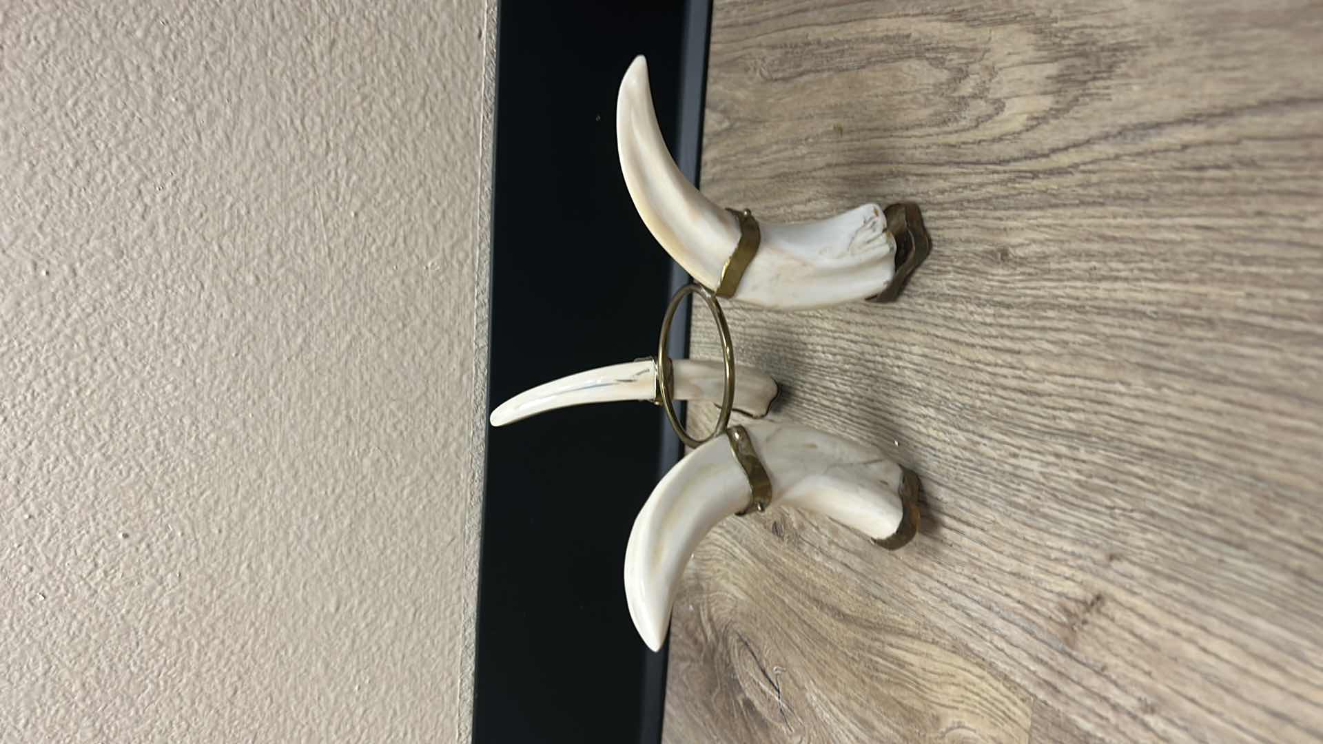 Photo 1 of OSTRICH EGG ON TUSK STAND ( HEIGHT WITH STAND 10”)