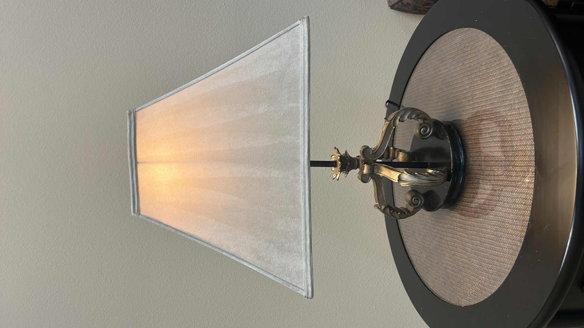 Photo 1 of 24” LAMP WIITH BEIGE FAUX SUEDE SHADE