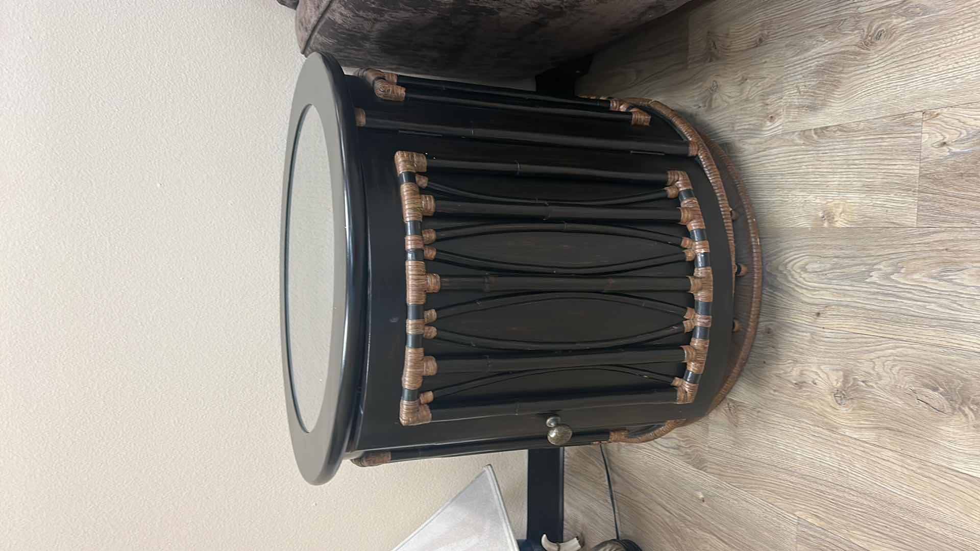 Photo 5 of TOMMY BAHAMA TEXTURED SIDE TABLE WITH STORAGE 28’ x 28”