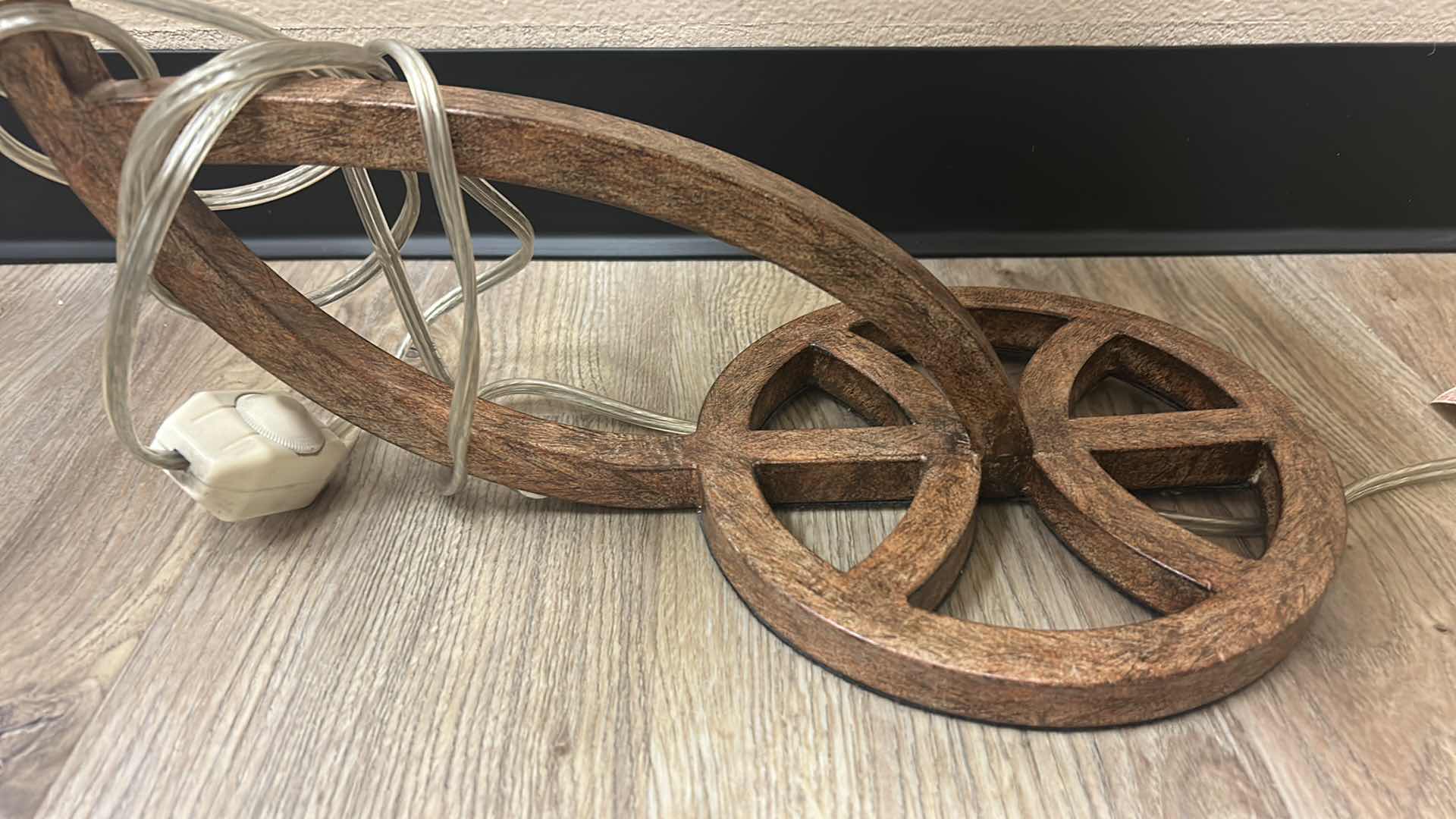 Photo 1 of METAL LAMP WITH GLASS SHADE 18” x 18”