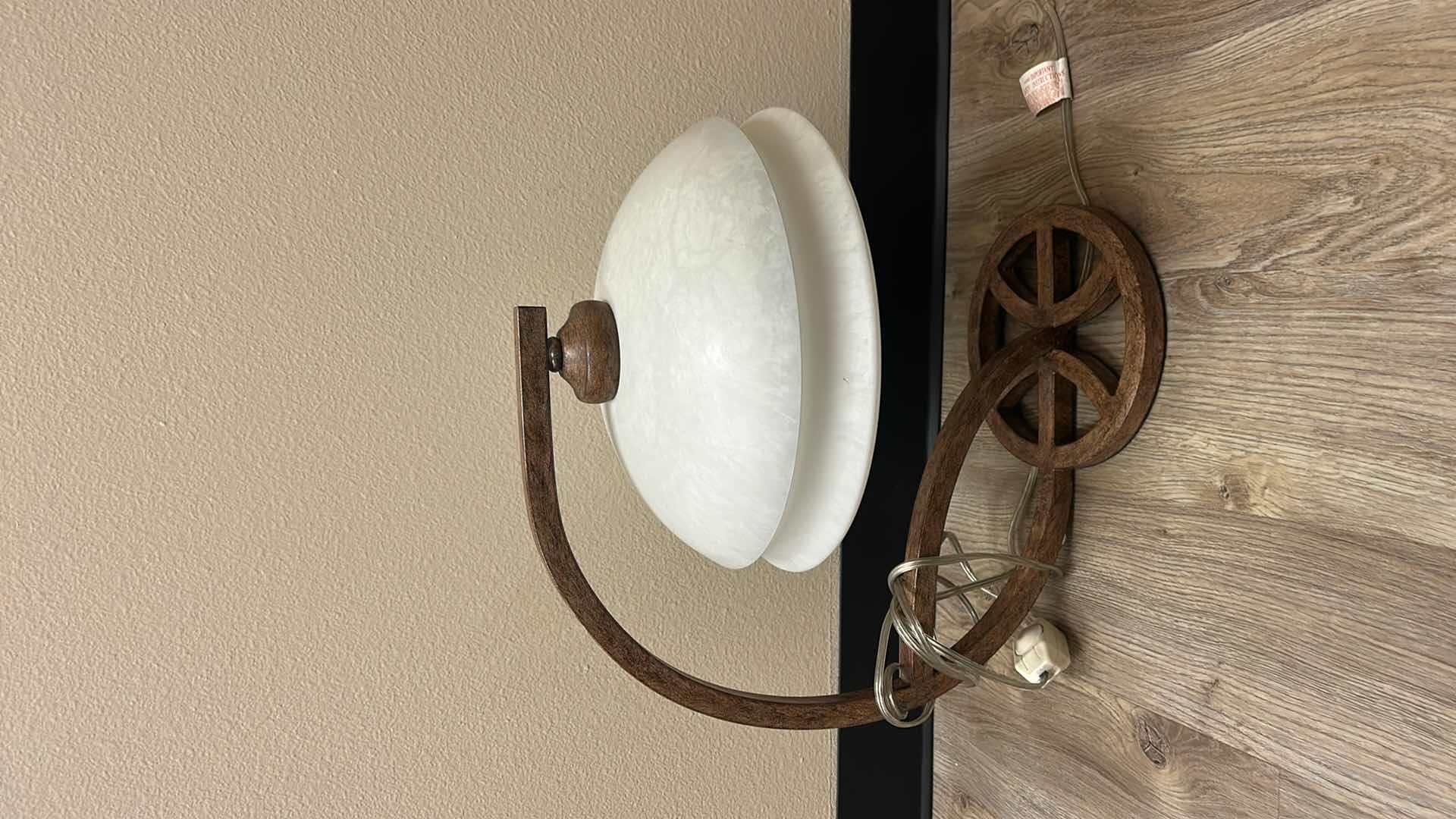 Photo 1 of METAL LAMP WITH GLASS SHADE 18” x 18”