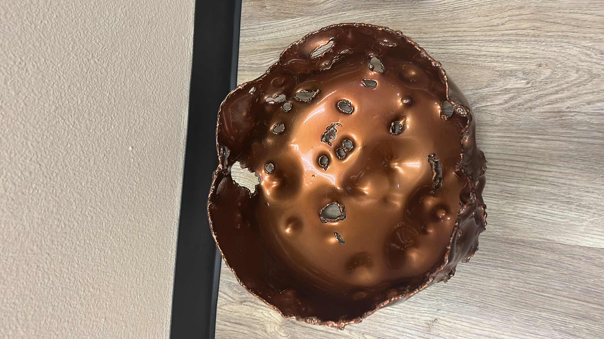 Photo 1 of ABSTRACT SCULPTURED COPPER BOWL 12” x 7.5”