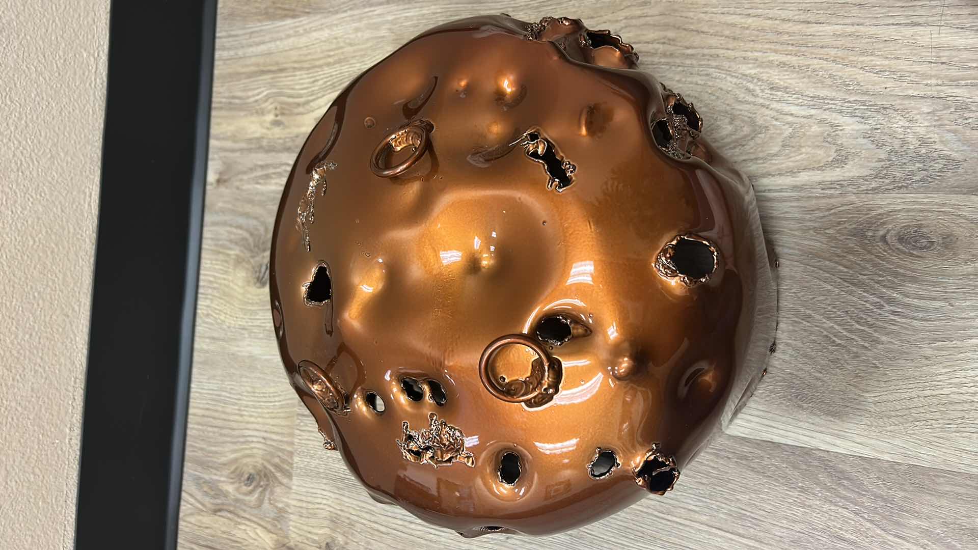 Photo 1 of ABSTRACT SCULPTURED COPPER BOWL 12” x 7.5”