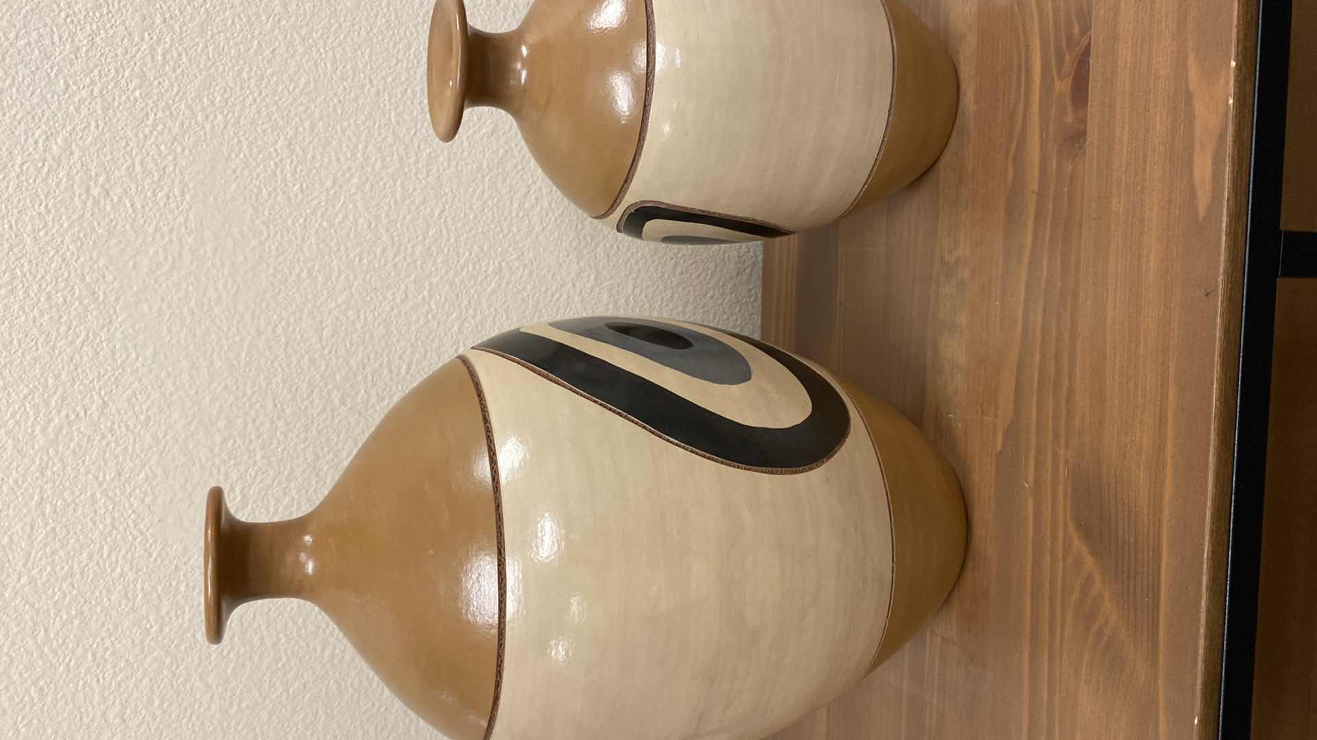 Photo 1 of PAIR OF POTTERY VASES MADE IN NICARAGUA TALLEST 24”