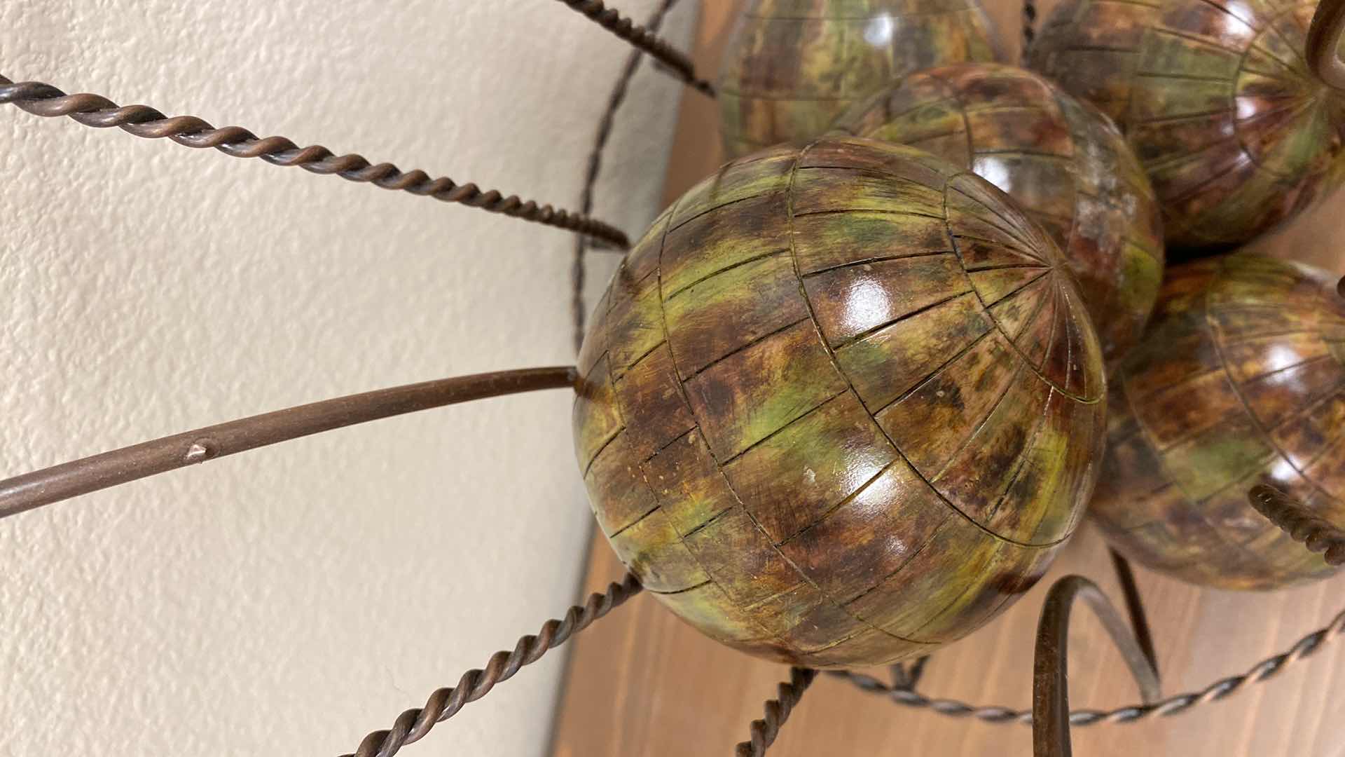 Photo 1 of METAL VASE WITH WOOD BALLS H13”