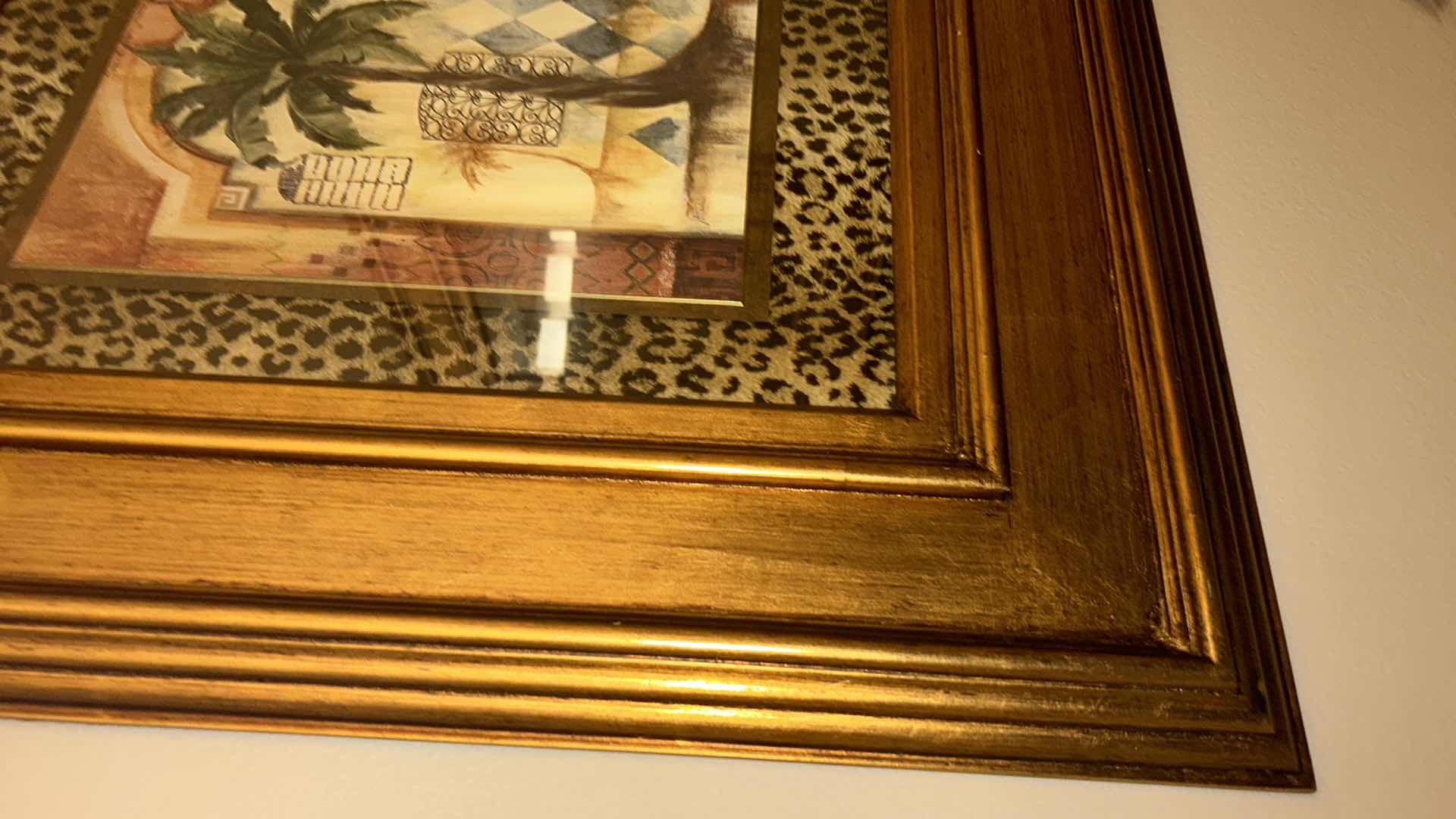 View 3 of WOOD FRAMED AGED GOLD “PALM TREE” BY TOMMY BAHAMA ARTWORK 27” x 31”