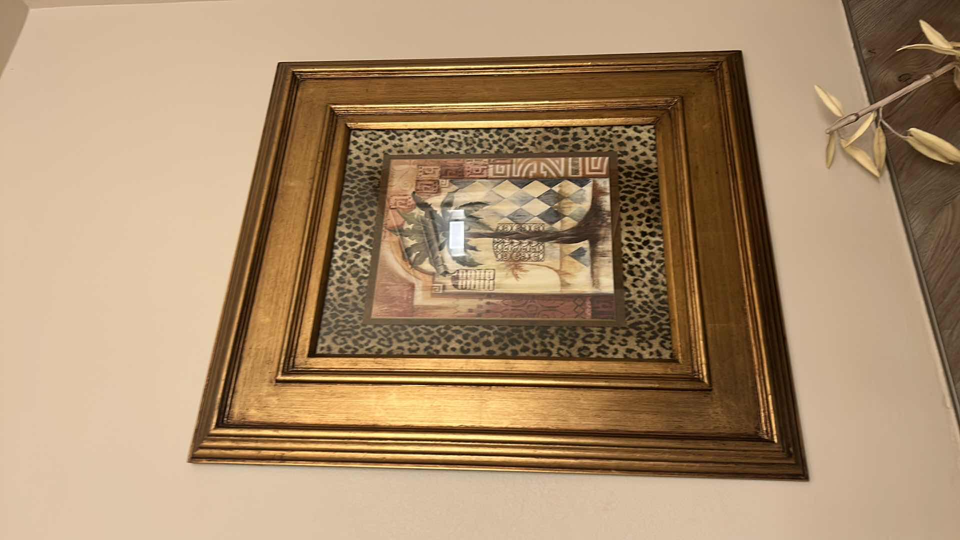 View 5 of WOOD FRAMED AGED GOLD “PALM TREE” BY TOMMY BAHAMA ARTWORK 27” x 31”