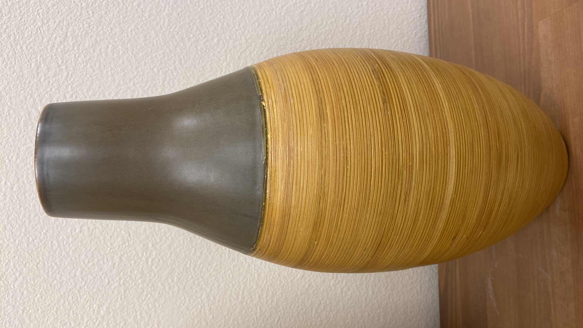 Photo 1 of PAIR OF CERAMIC VASES TALLEST 20”