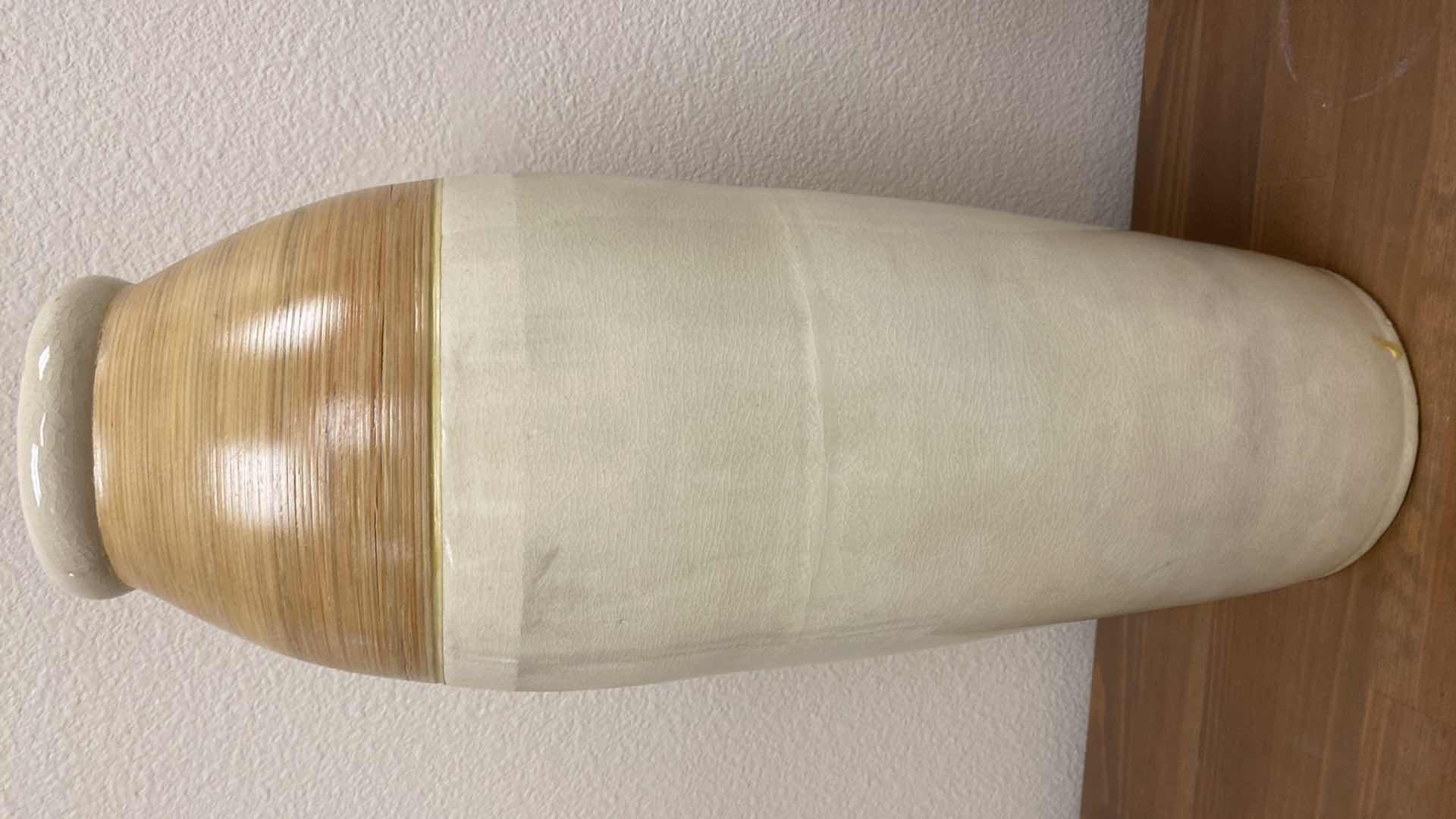 Photo 1 of PAIR OF CERAMIC VASES TALLEST 20”