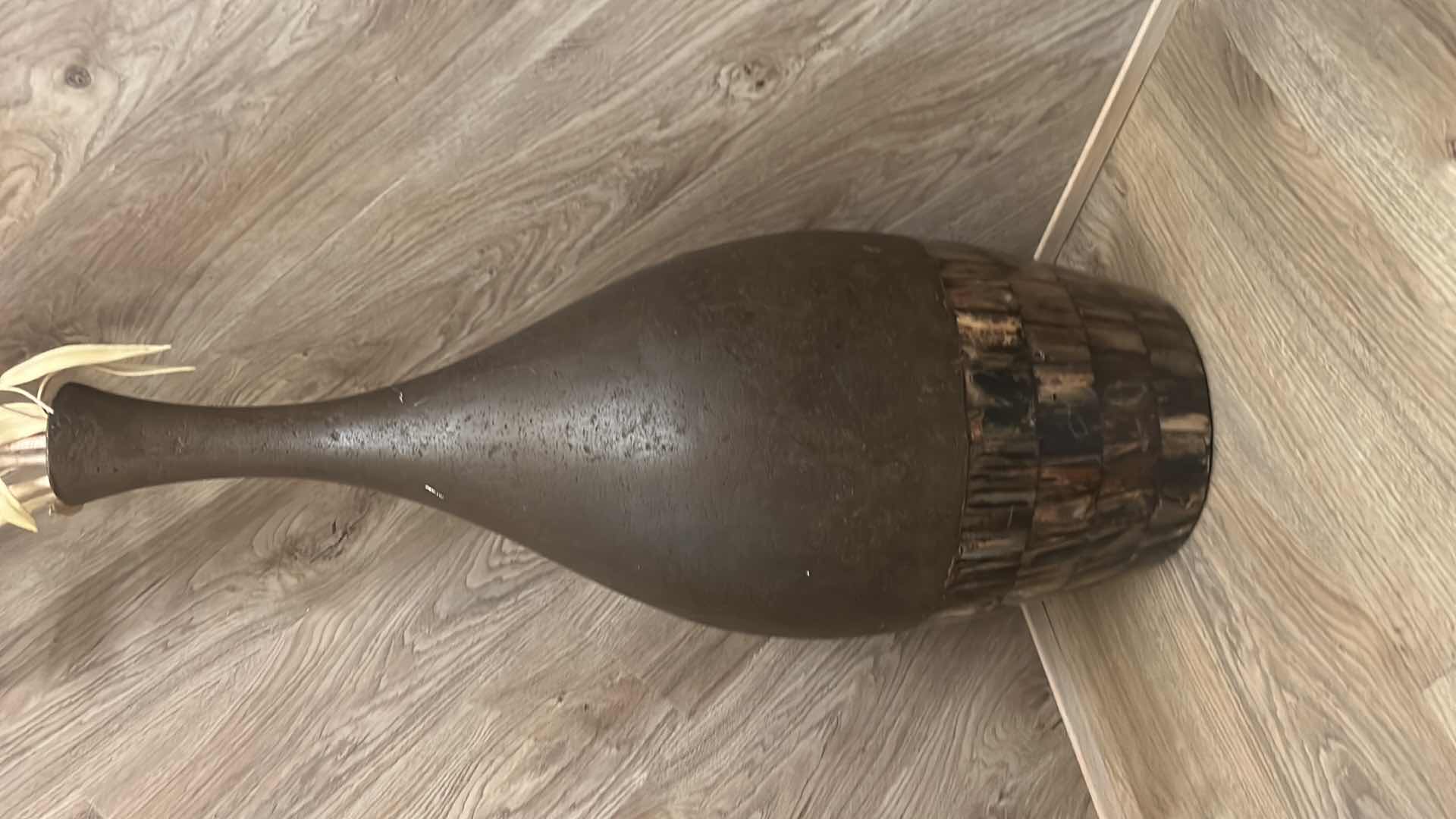 Photo 1 of TWO WOOD VASES (TALLEST 30.5”)