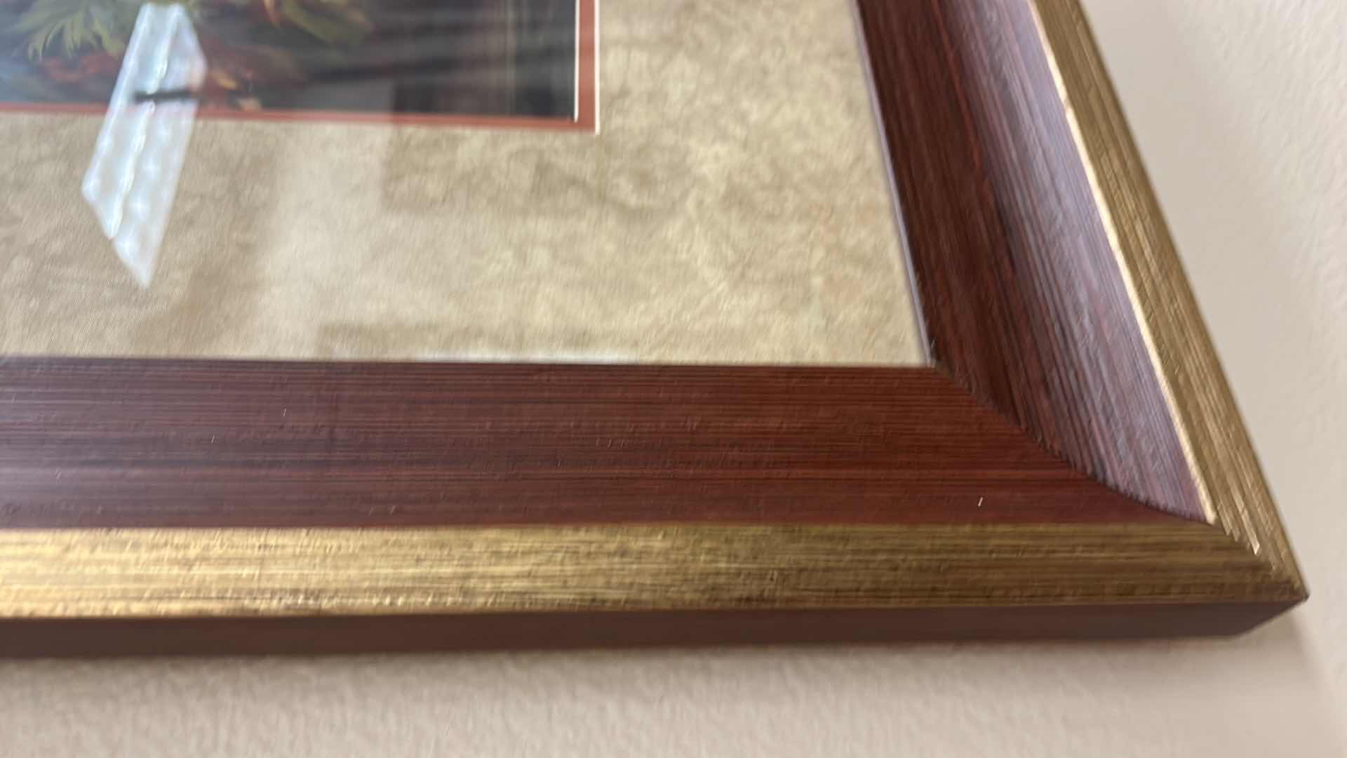 Photo 3 of WOOD FRAMED “TROPICAL” ARTWORK 35” x  45”