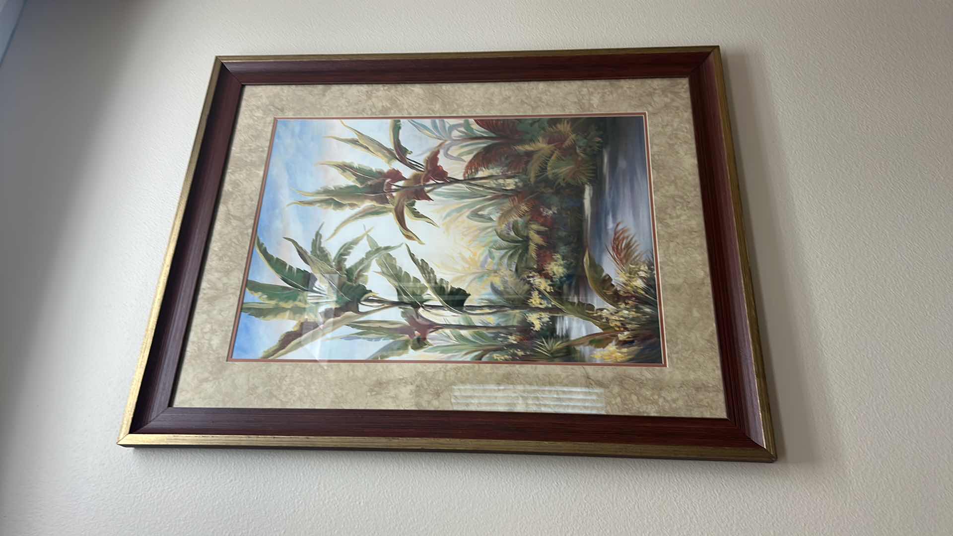 Photo 1 of WOOD FRAMED “TROPICAL” ARTWORK 35” x  45”
