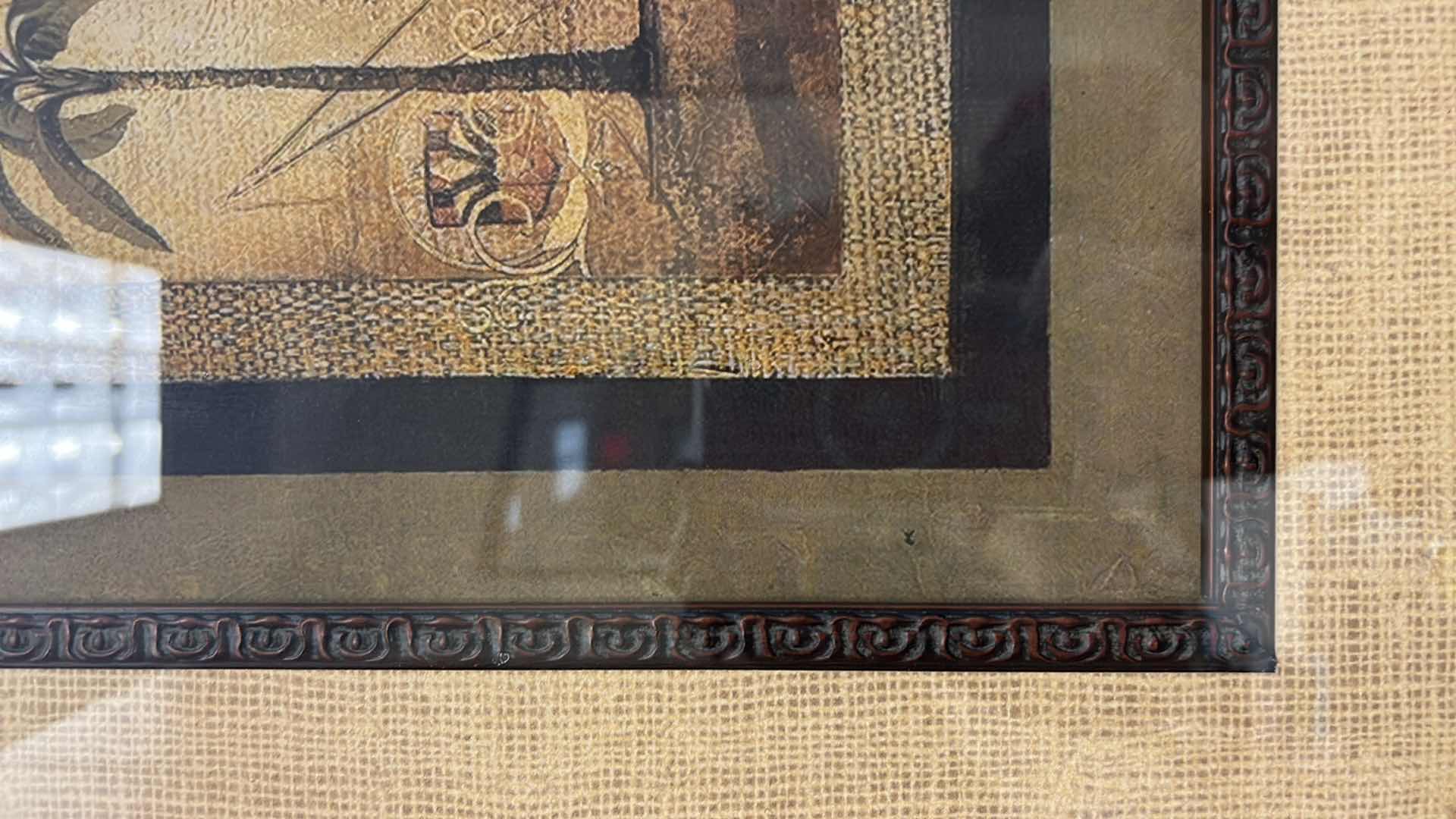 Photo 1 of DARK BROWN BAMBOO FRAMED (PALM) MULTIDIMENSIONAL 21” x 27”