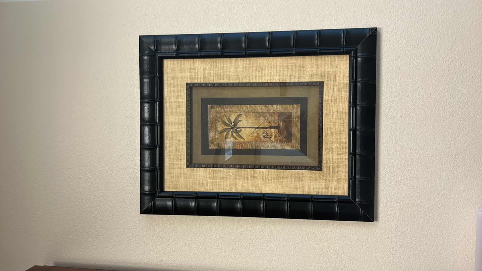 Photo 1 of DARK BROWN BAMBOO FRAMED (PALM) MULTIDIMENSIONAL 21” x 27”