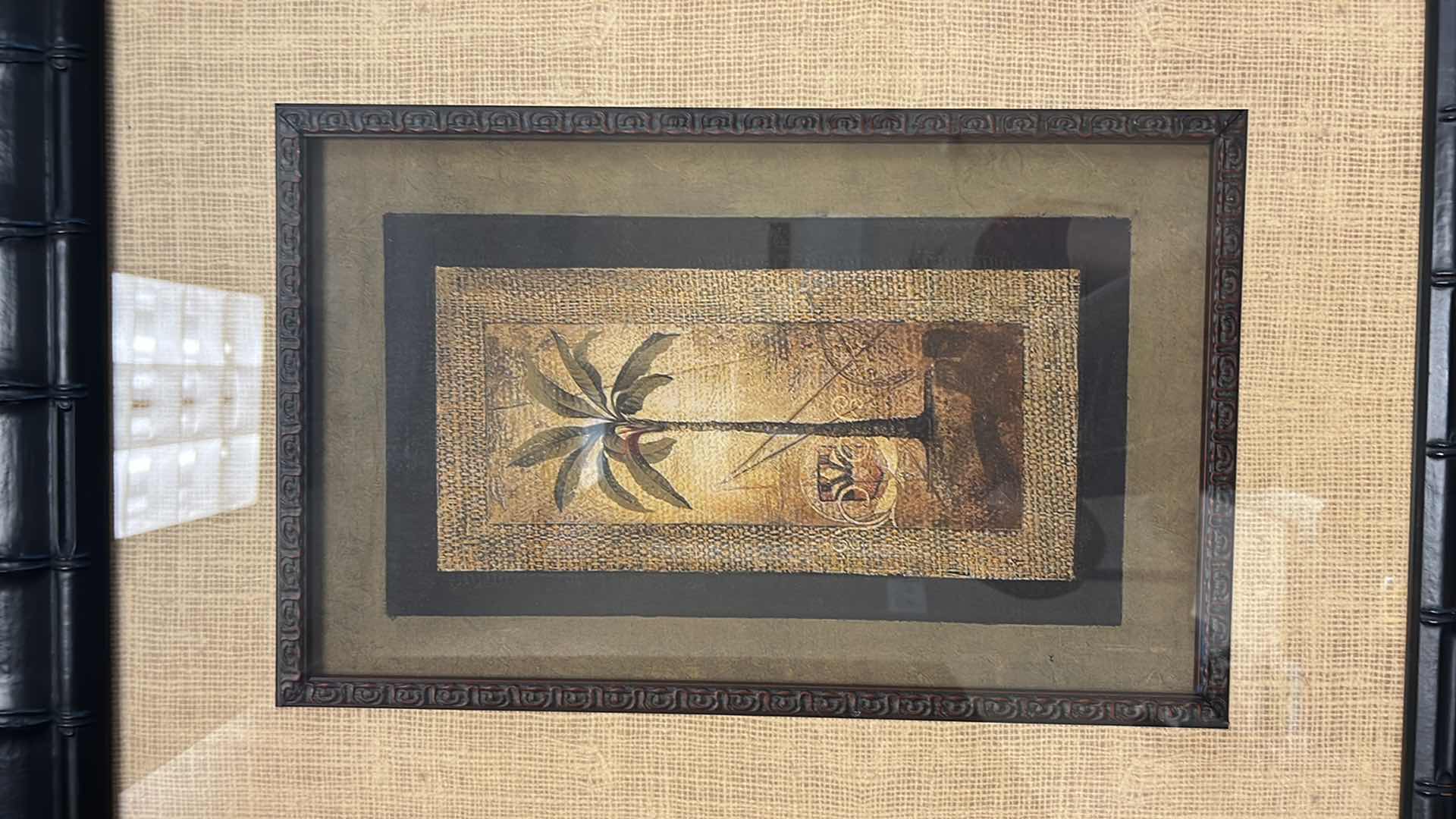 Photo 1 of DARK BROWN BAMBOO FRAMED (PALM) MULTIDIMENSIONAL 21” x 27”