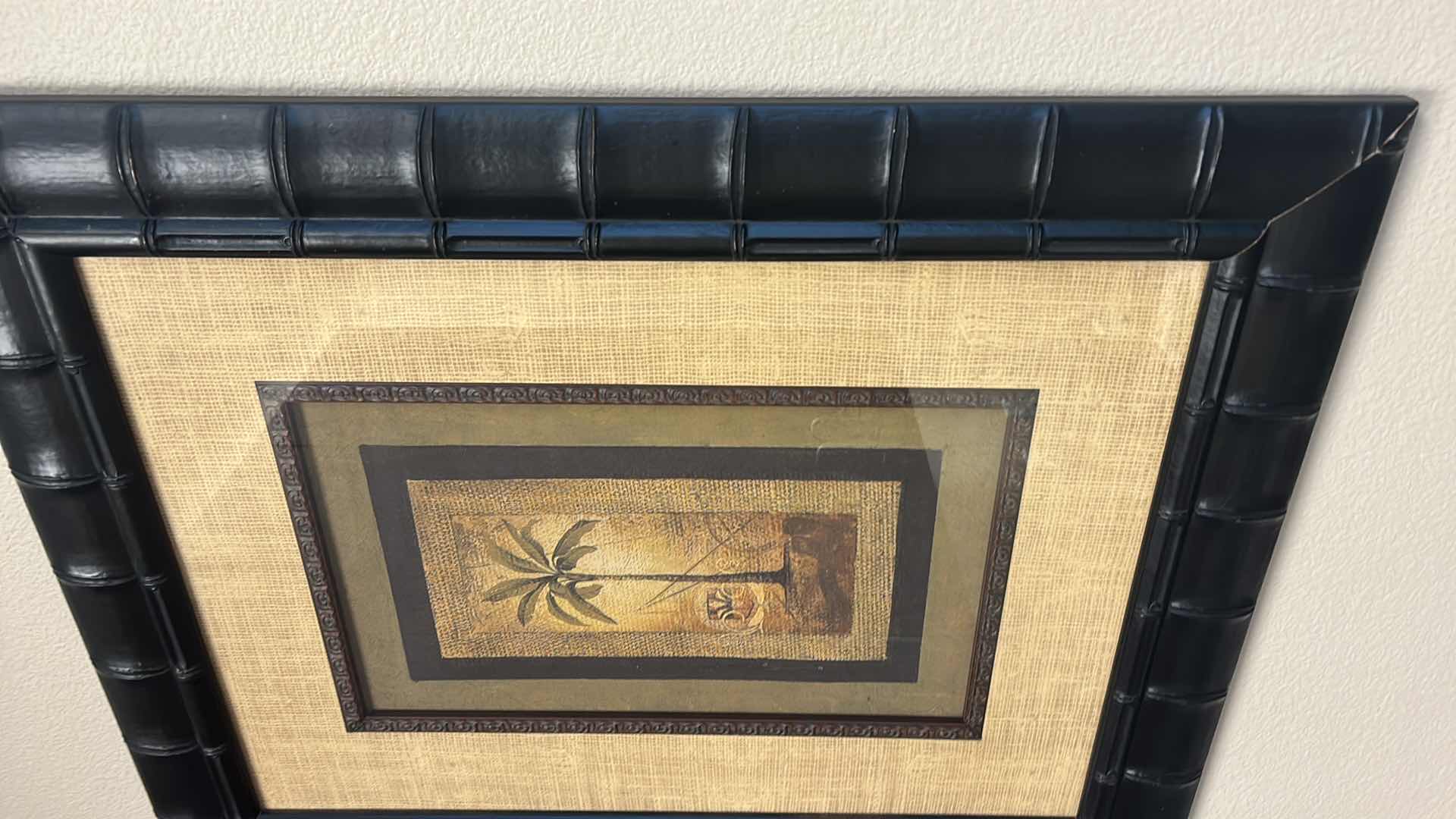 Photo 1 of DARK BROWN BAMBOO FRAMED (PALM) MULTIDIMENSIONAL 21” x 27”