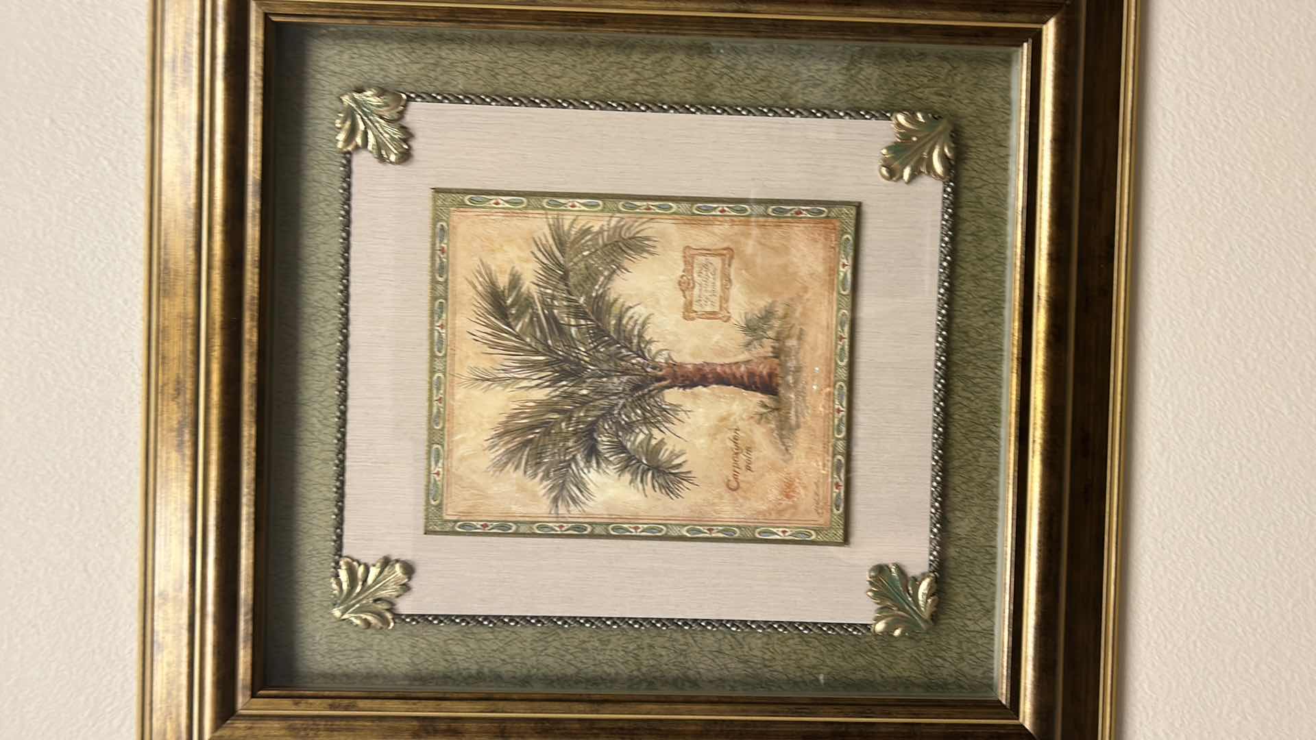 Photo 1 of GOLD TONED FRAMED DIMENSIONAL SHADOW BOX "PALM TREE" ARTWORK 23” x 25”