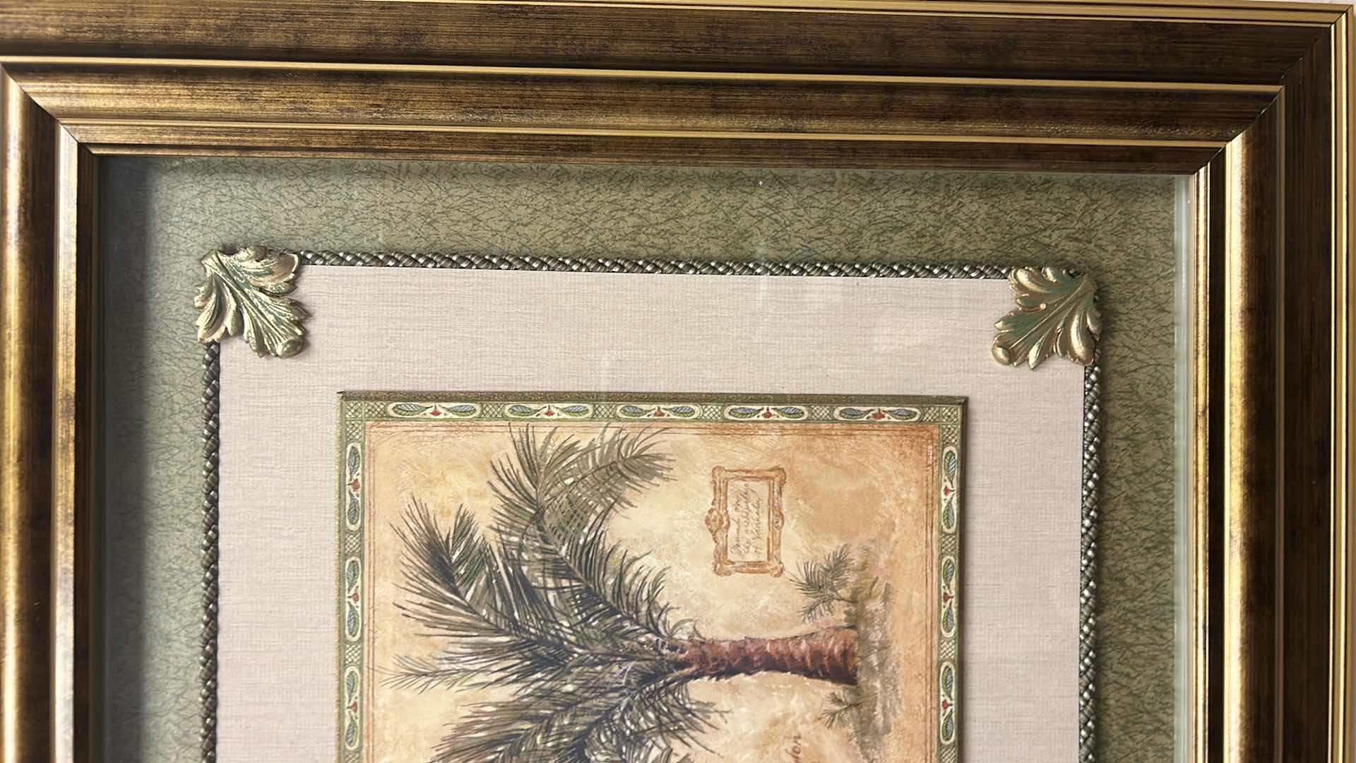 Photo 5 of GOLD TONED FRAMED DIMENSIONAL SHADOW BOX "PALM TREE" ARTWORK 23” x 25”