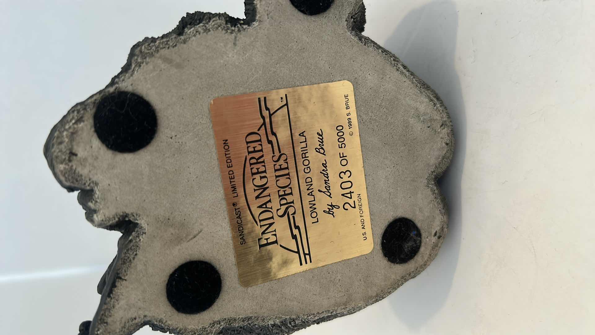 Photo 1 of LIMITED EDITION NUMBERED ENDANGERED SPECIES "LOWLAND GORILLA" BY SANDRA BRUE 2403/5000 H7”