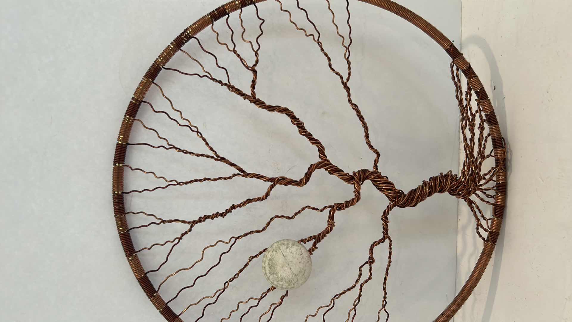 Photo 1 of TWISTED COPPER WIRE TREE WITH STONE MOON H8”