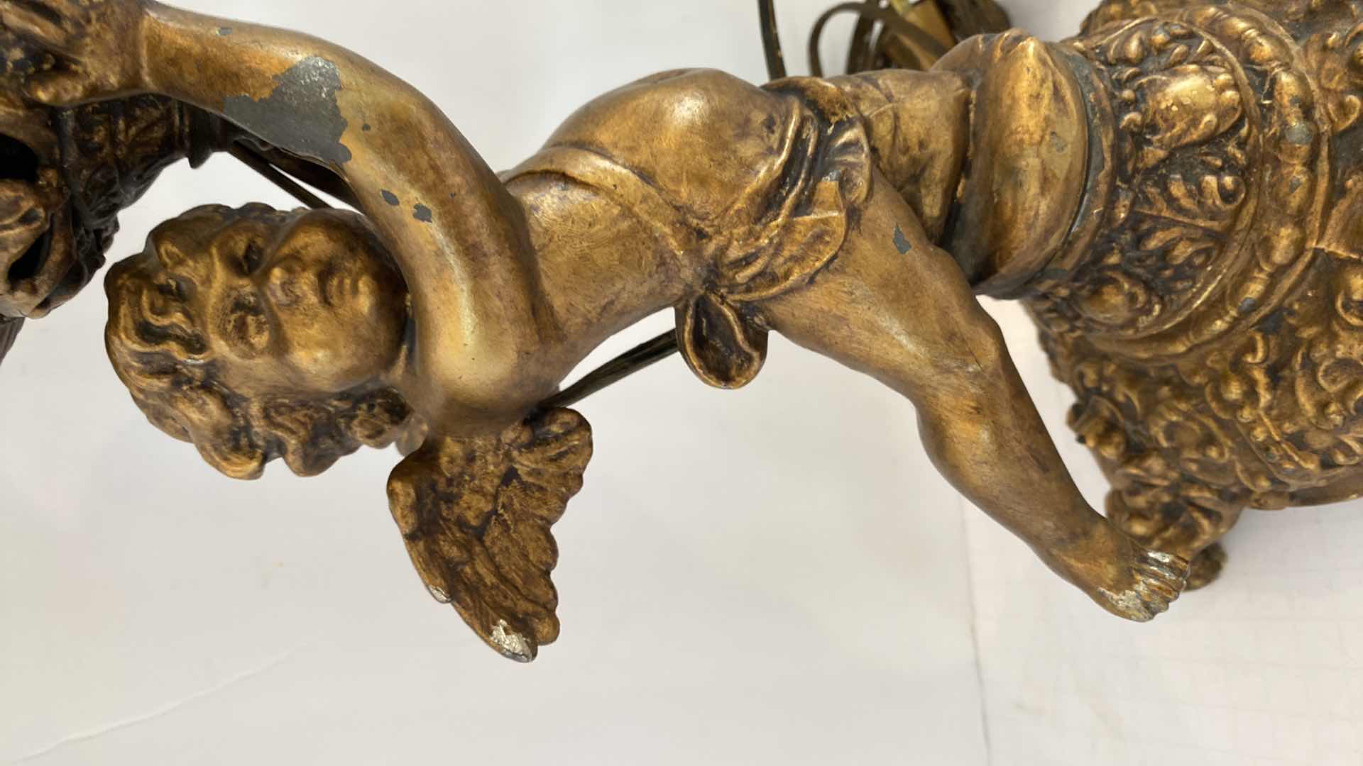 Photo 1 of ANTIQUE CHERUB LAMP H29”