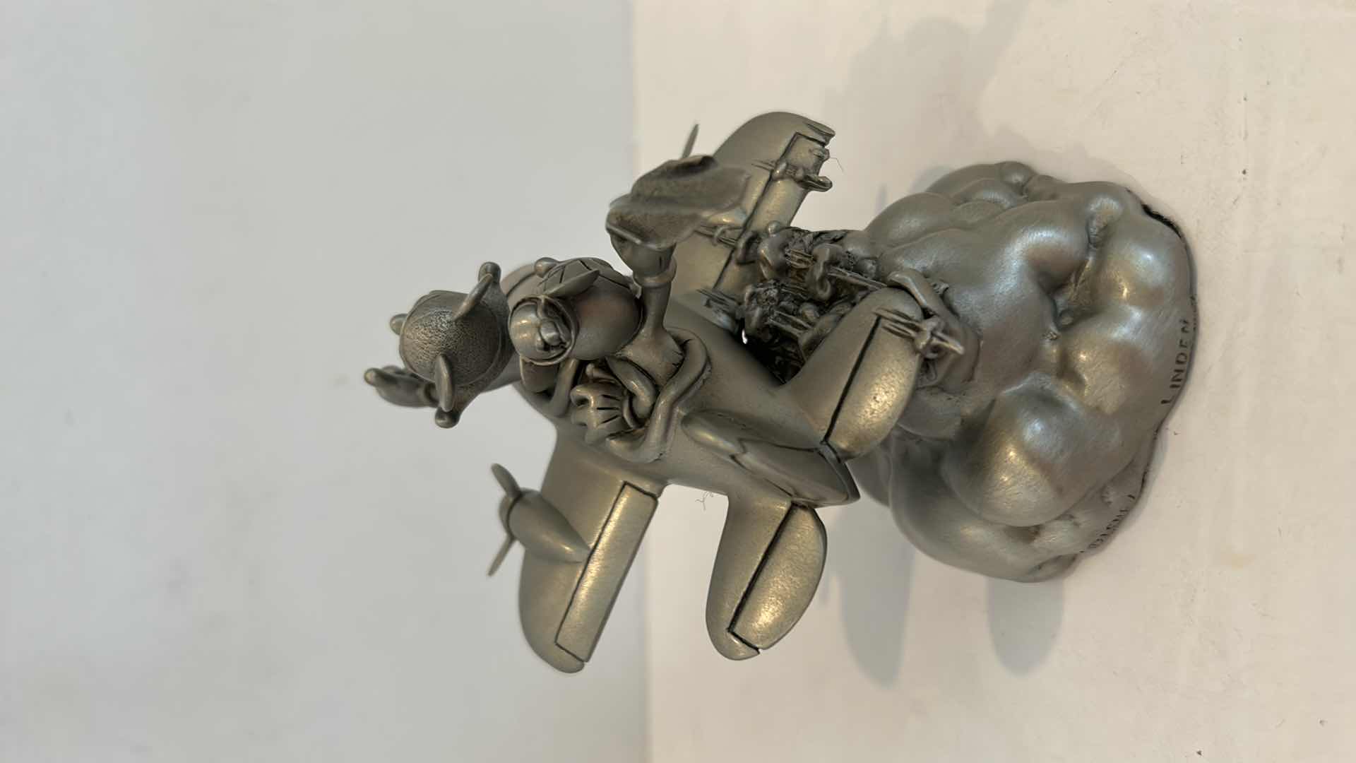 View 5 of Disney Speed of Light Mickey Mouse Linden Pewter Airplane Clock