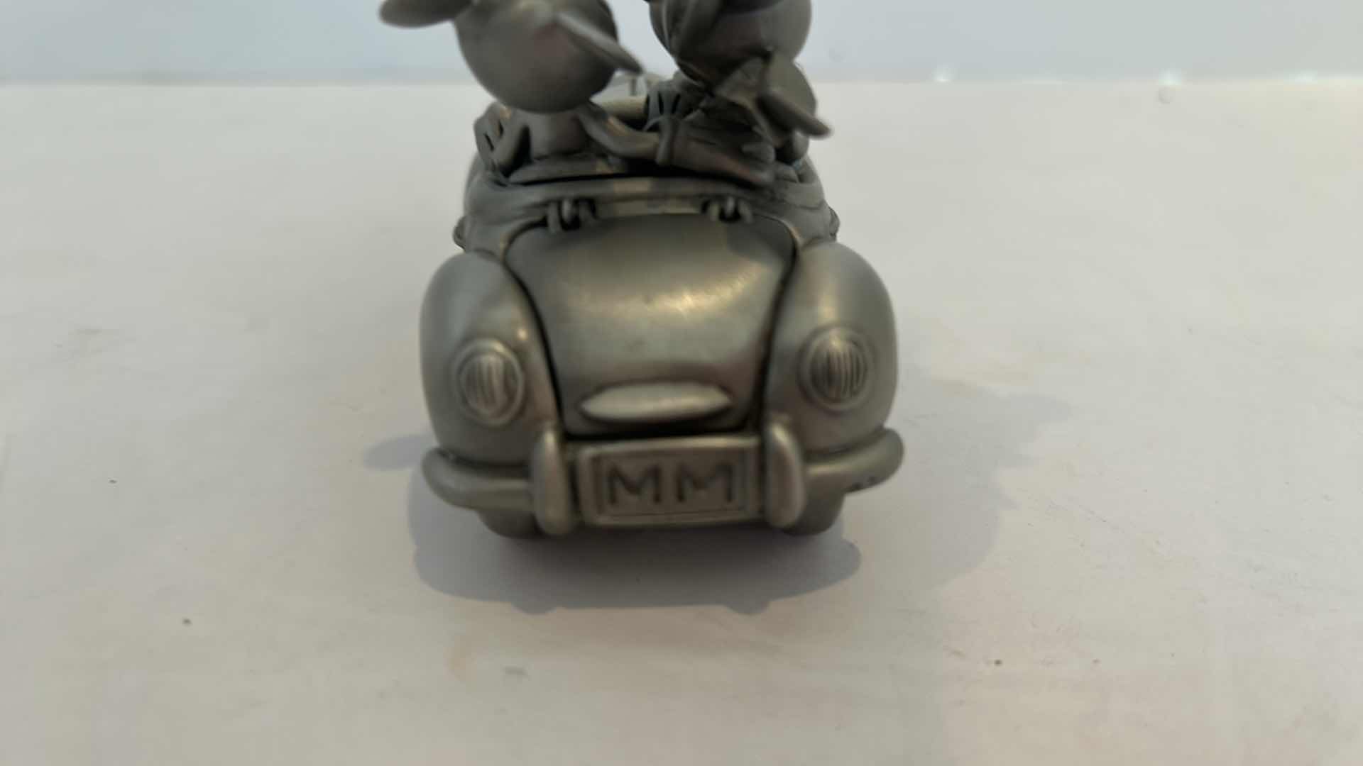 Photo 1 of DISNEY RAMBLING MICKEY AND MINNY MOUSE LINDEN PEWTER CAR CLOCK 